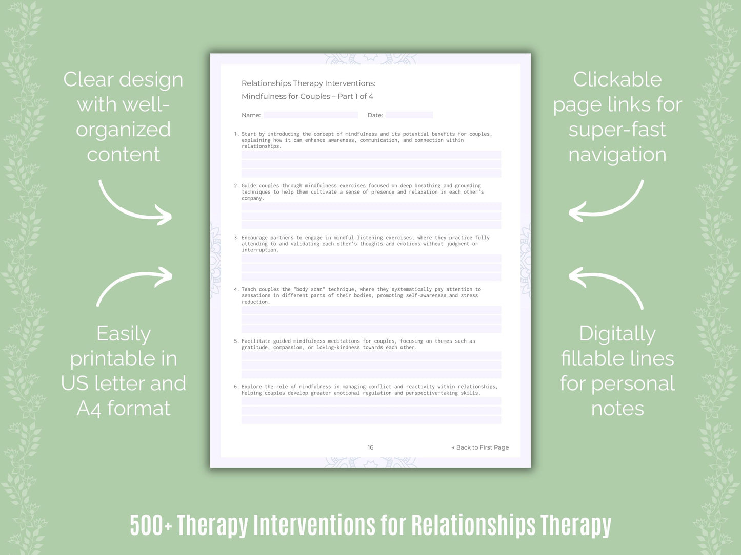 Relationships Therapy Counseling Templates