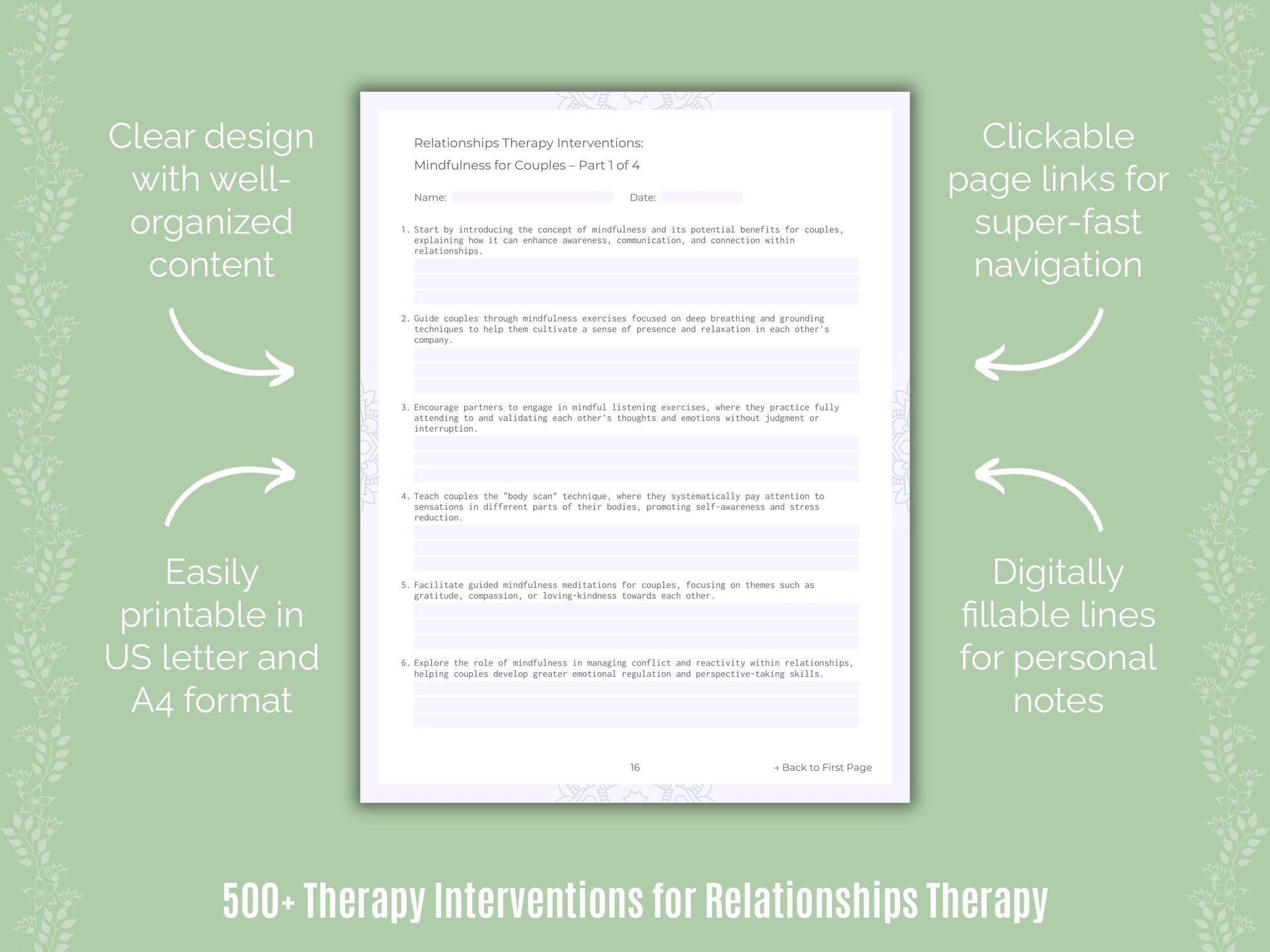 Relationships Therapy Counseling Templates