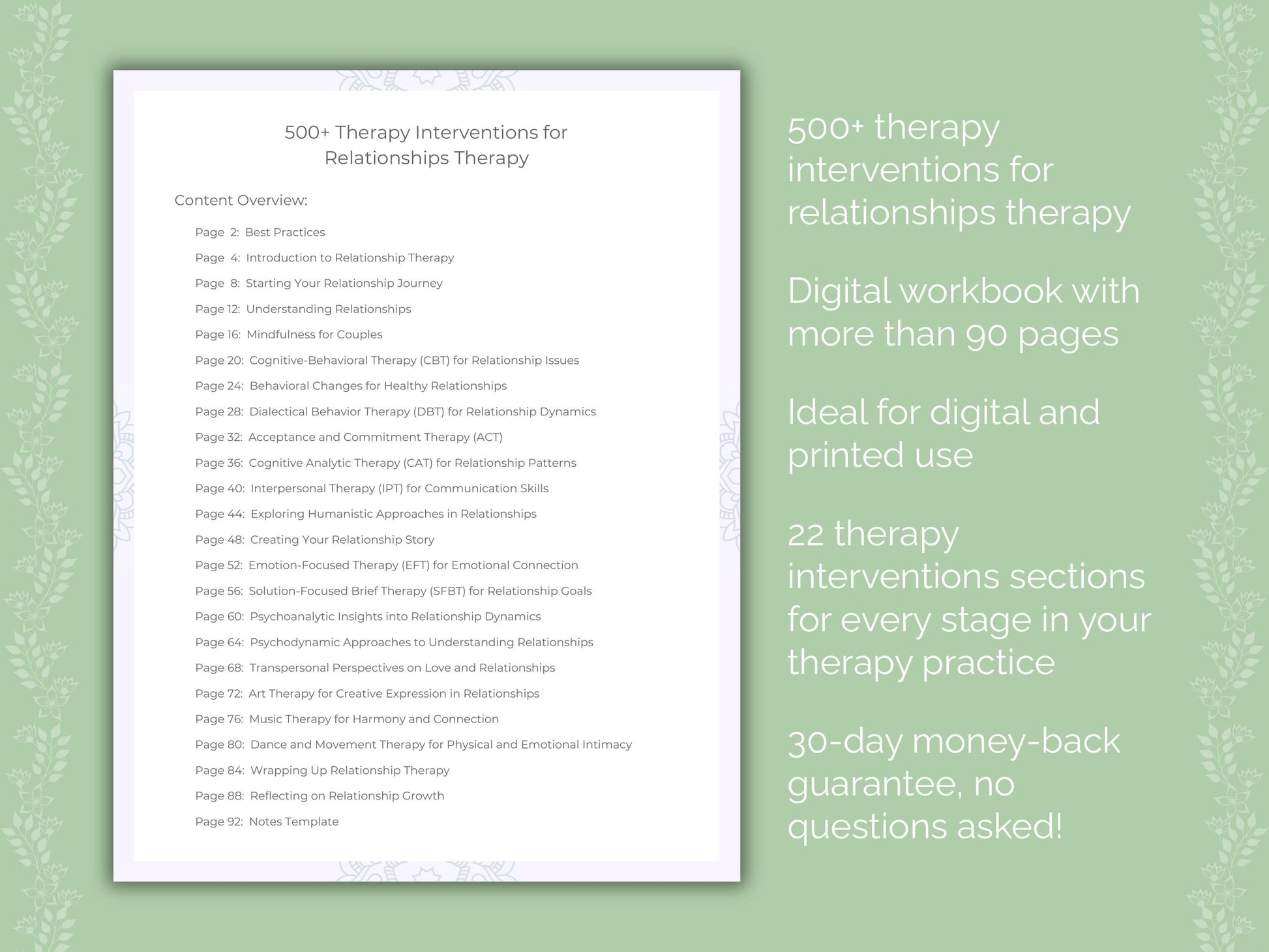 Relationships Therapy Therapist Worksheets