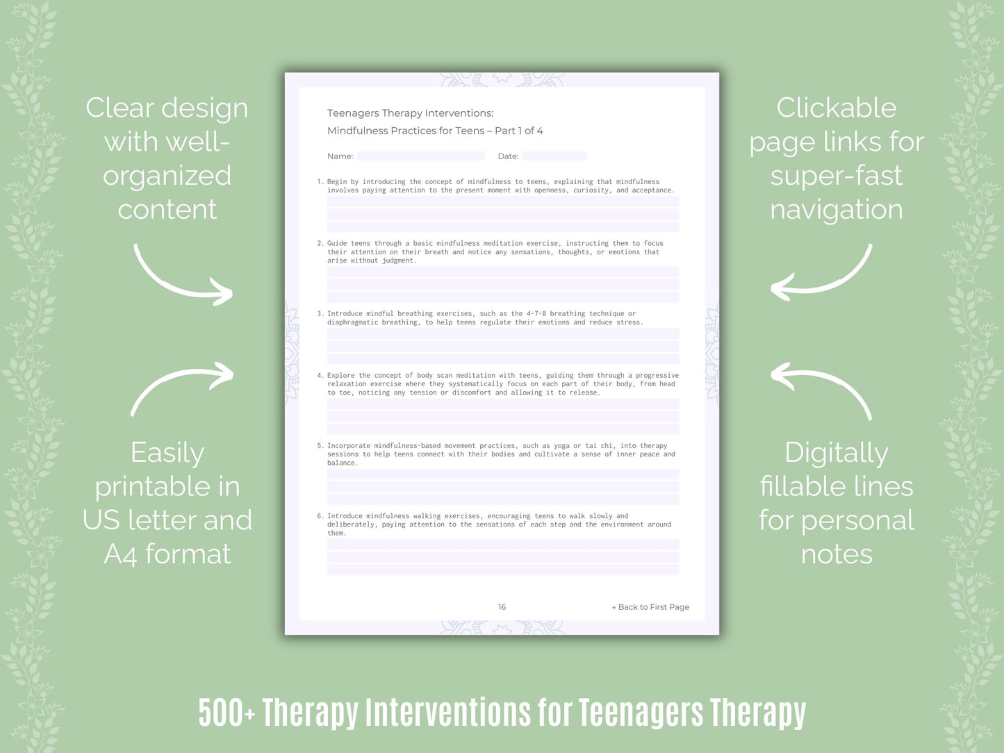 Teenagers Therapy Counseling Templates