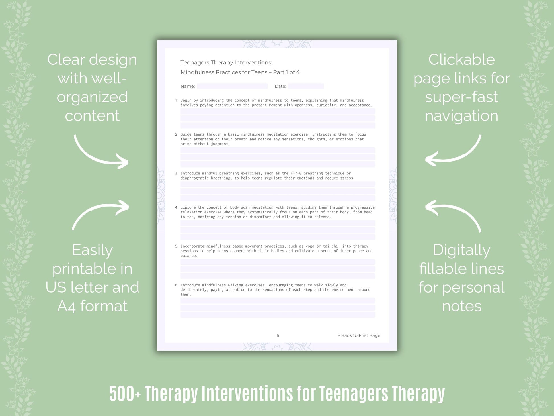 Teenagers Therapy Counseling Templates