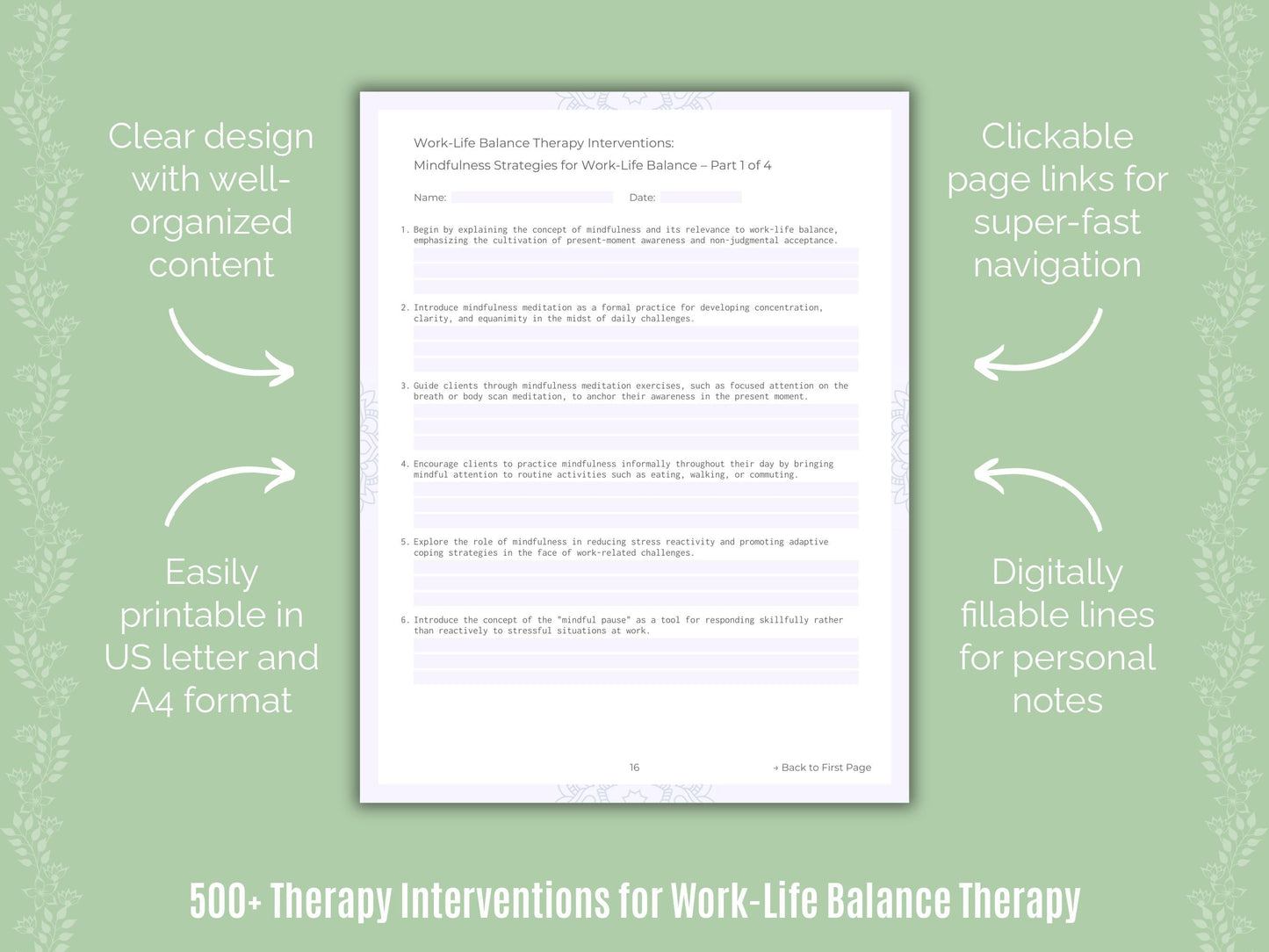 Work-Life Balance Therapy Counseling Templates