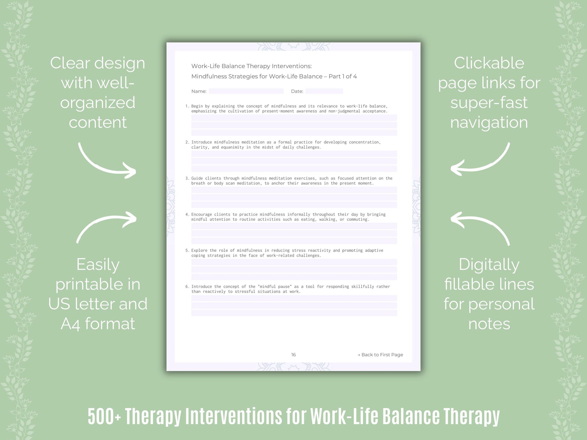 Work-Life Balance Therapy Counseling Templates
