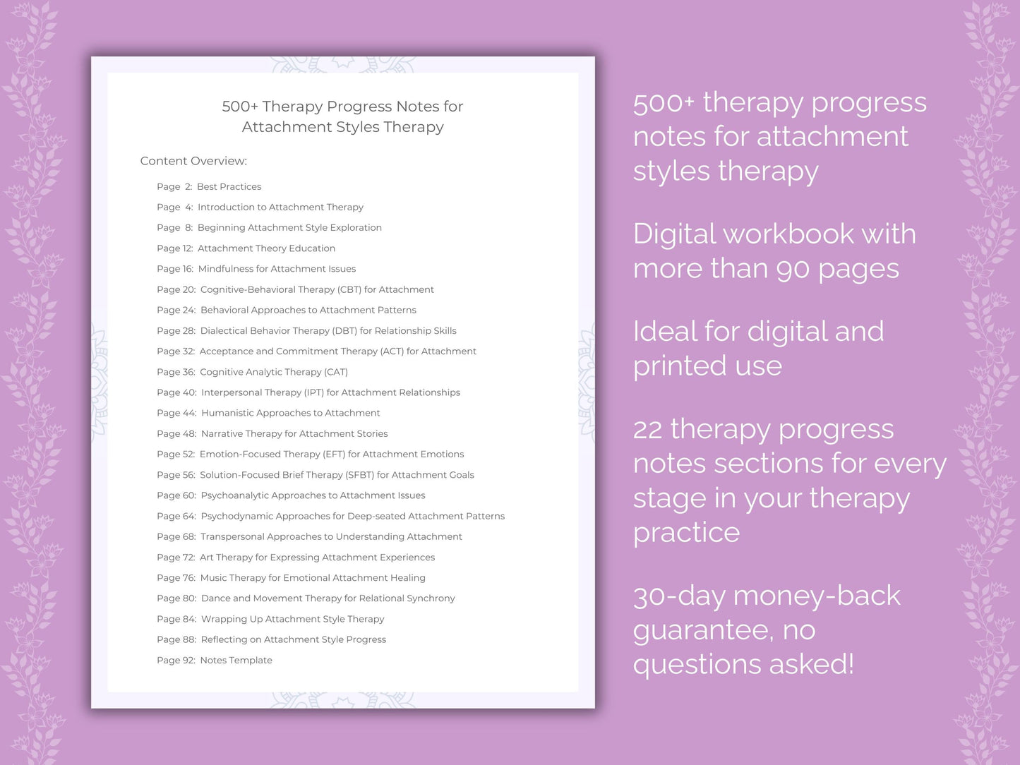 Attachment Styles Therapy Therapist Worksheets