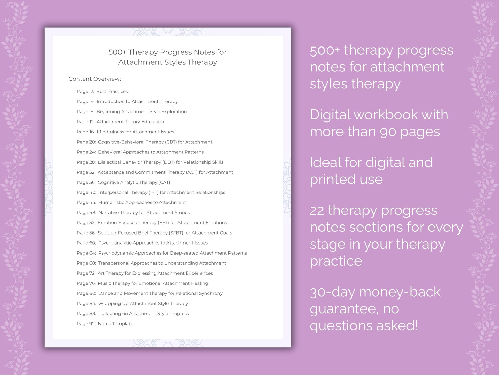 Attachment Styles Therapy Therapist Worksheets