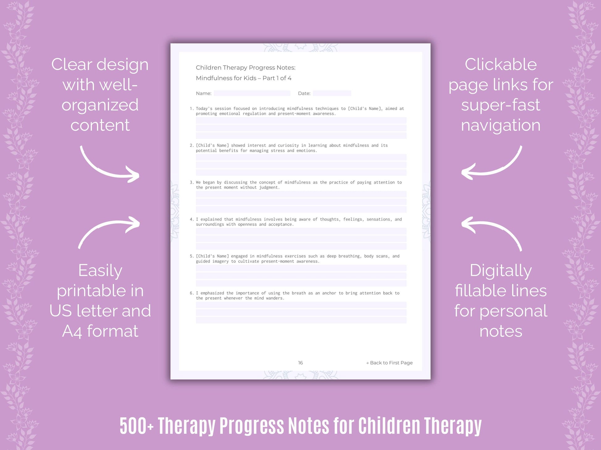 Children Therapy Counseling Templates