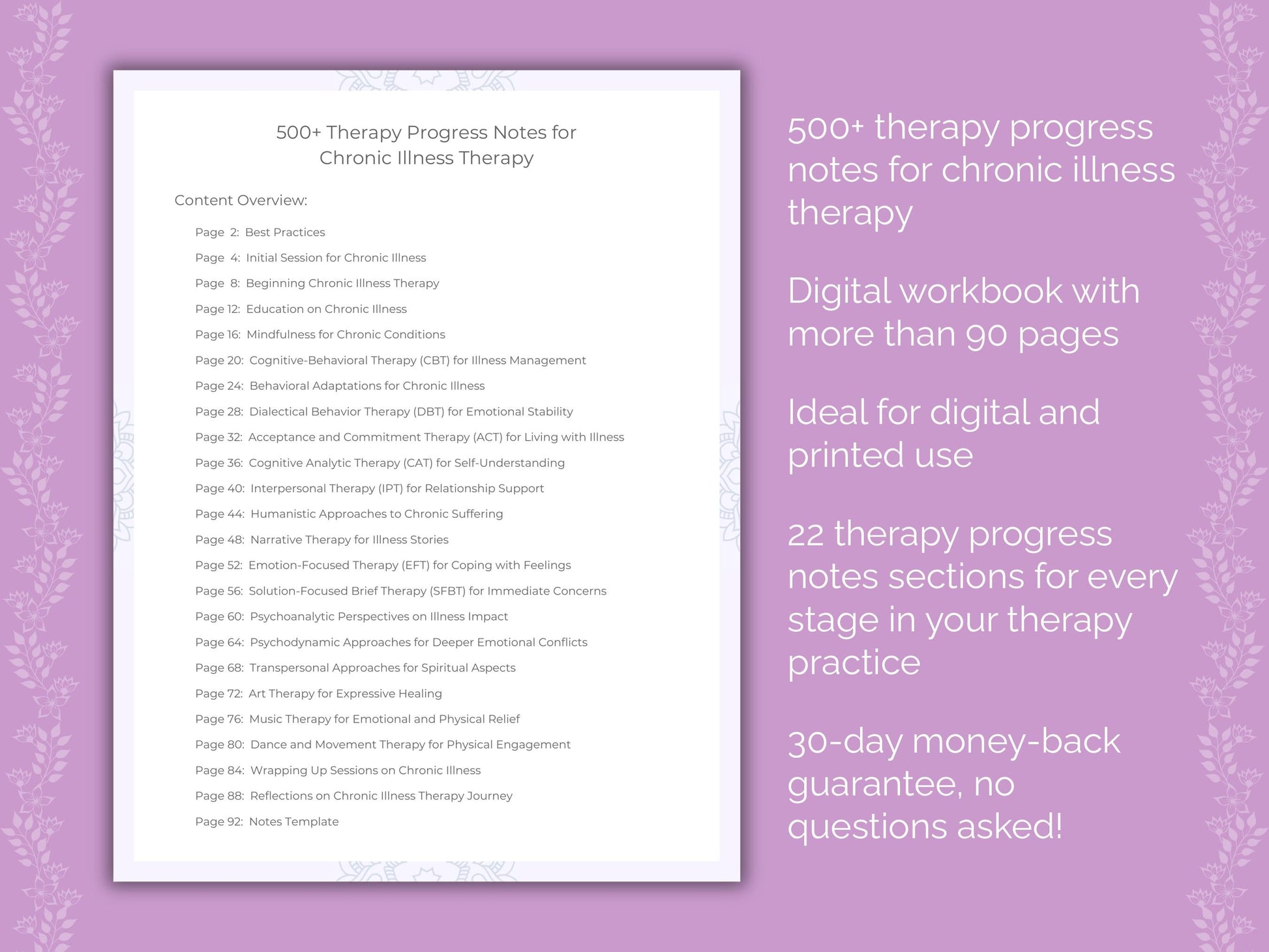 Chronic Illness Therapy Therapist Worksheets