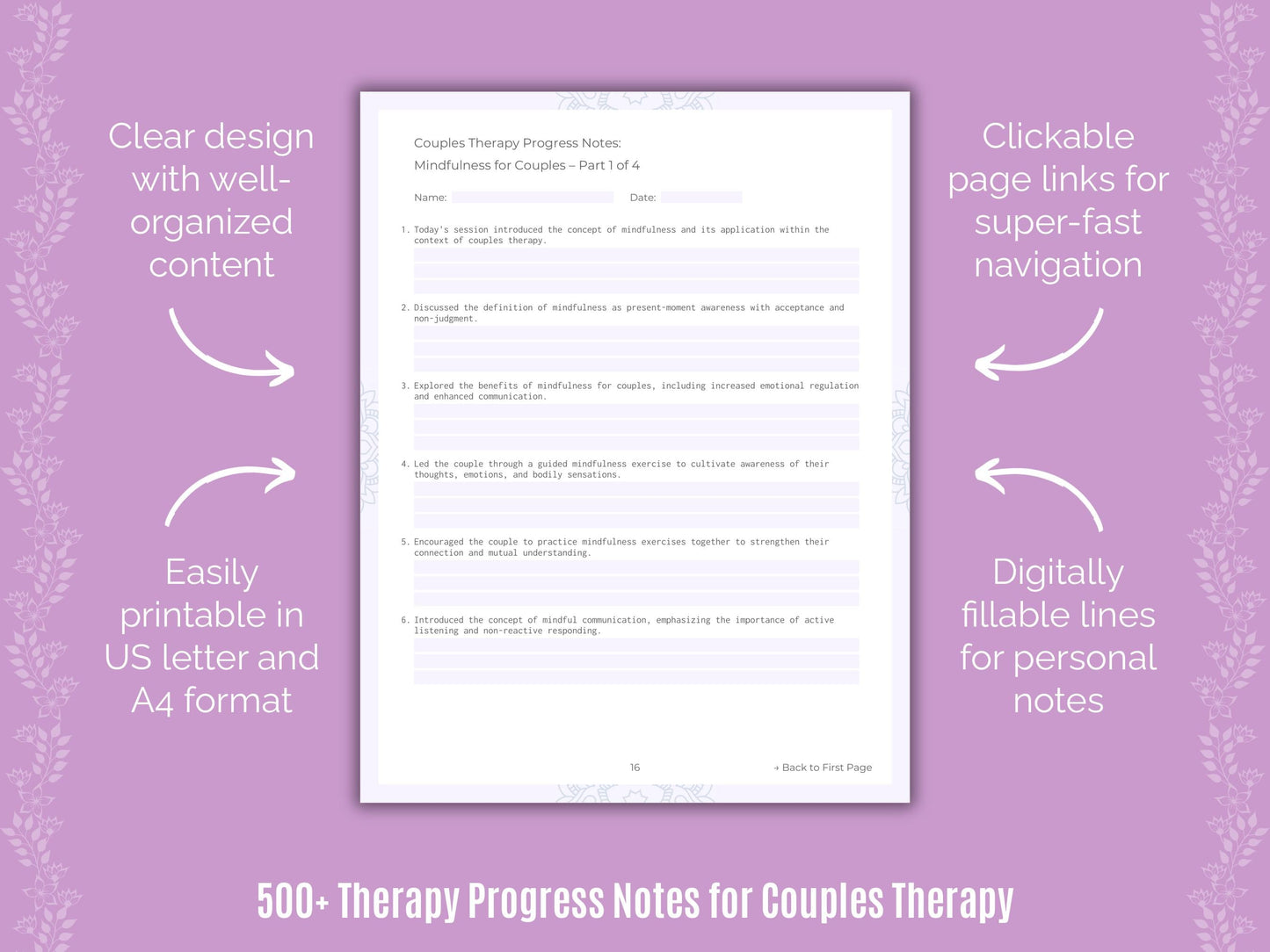 Couples Therapy Counseling Templates