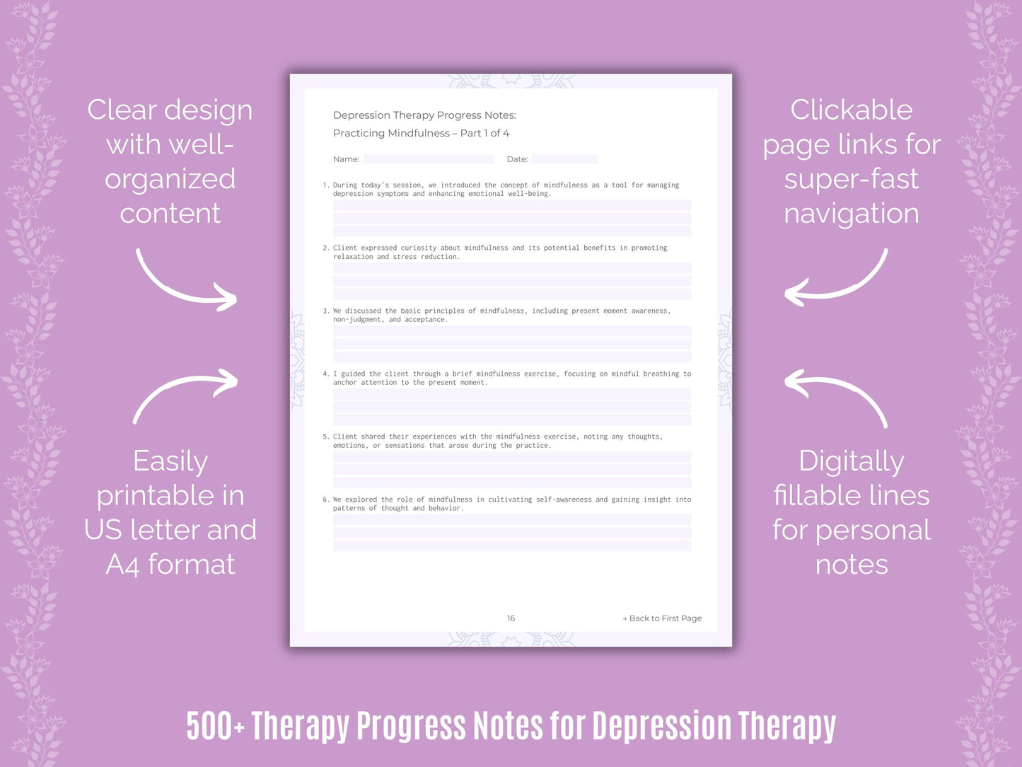 Depression Therapy Counseling Templates