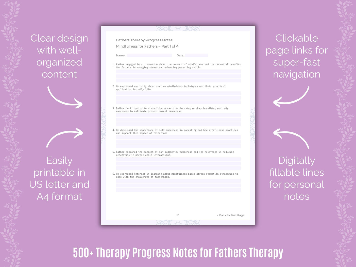 Fathers Therapy Counseling Templates