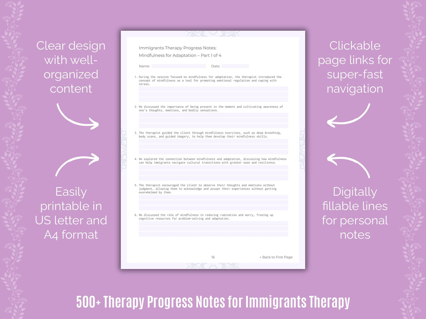 Immigrants Therapy Counseling Templates