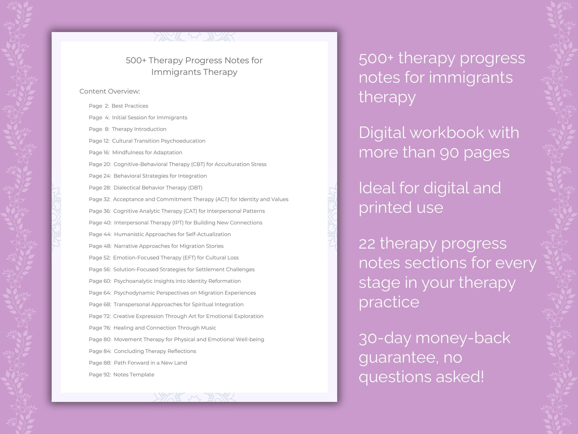 Immigrants Therapy Therapist Worksheets