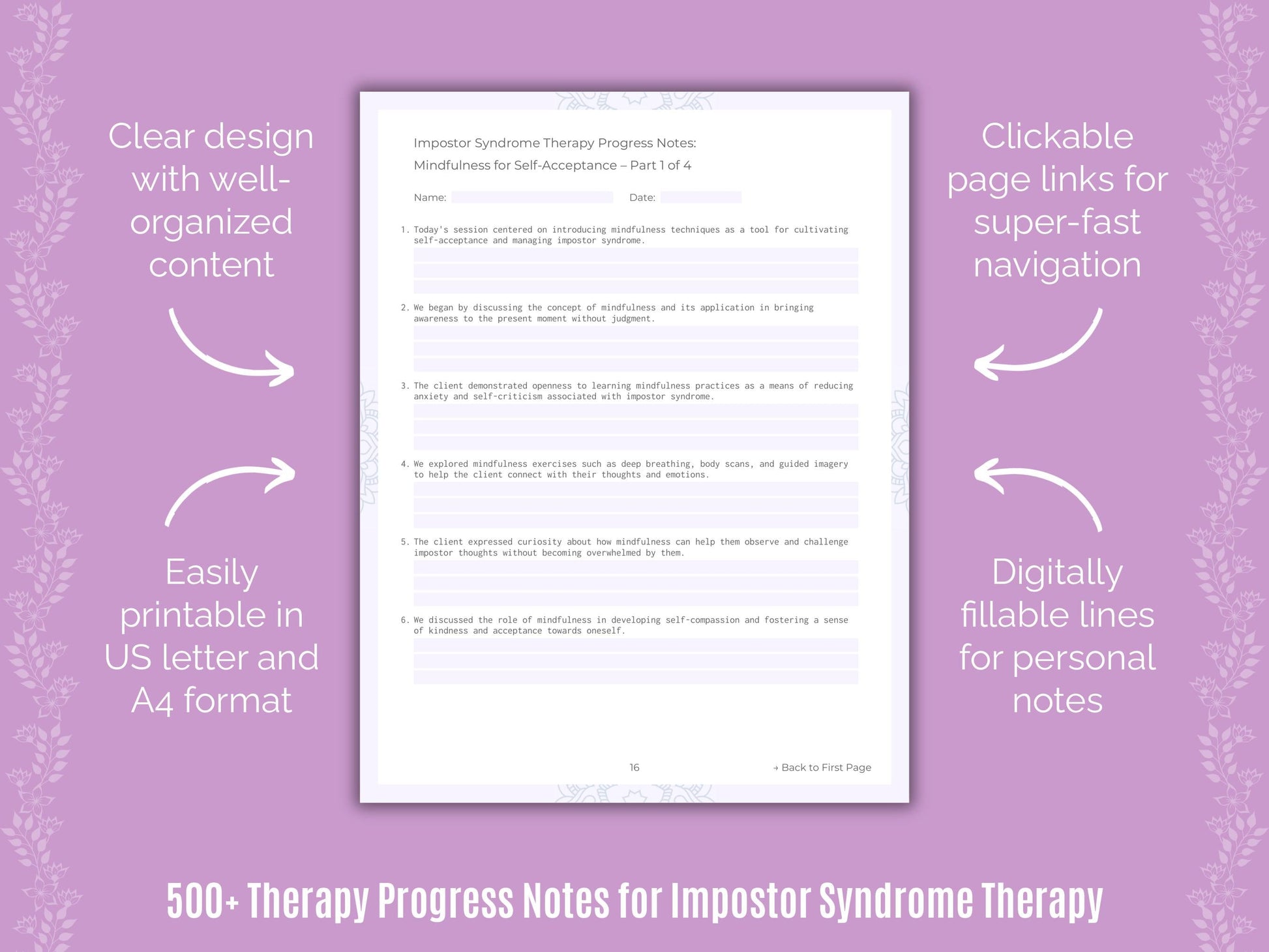 Impostor Syndrome Therapy Counseling Templates