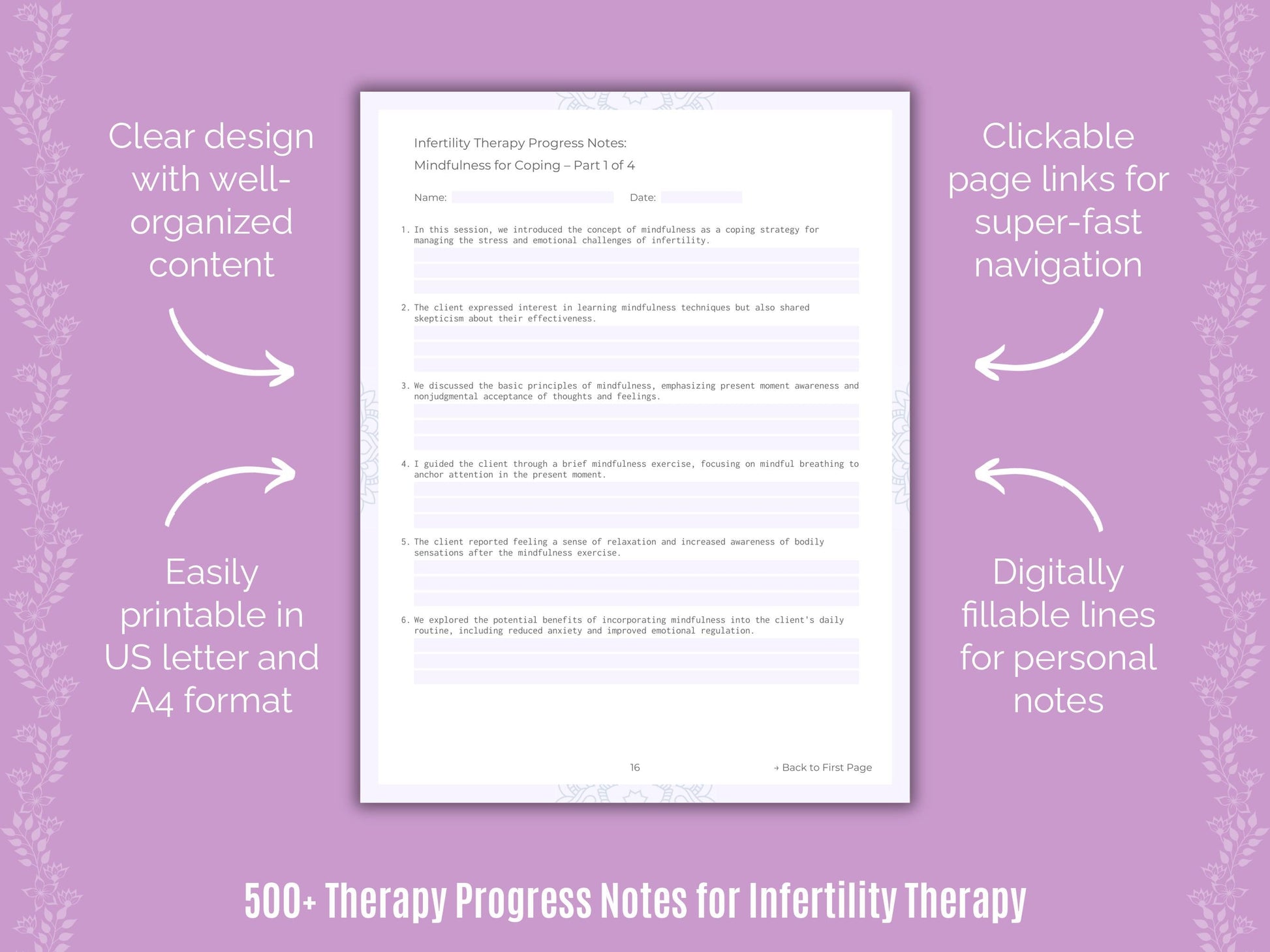 Infertility Therapy Counseling Templates