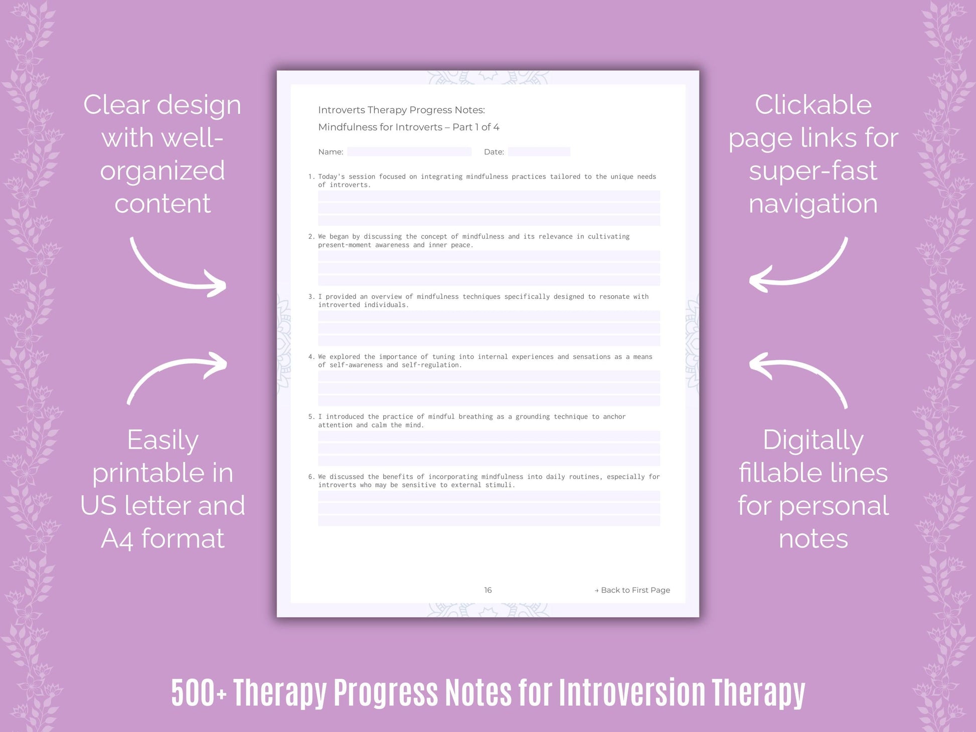 Introversion Therapy Counseling Templates