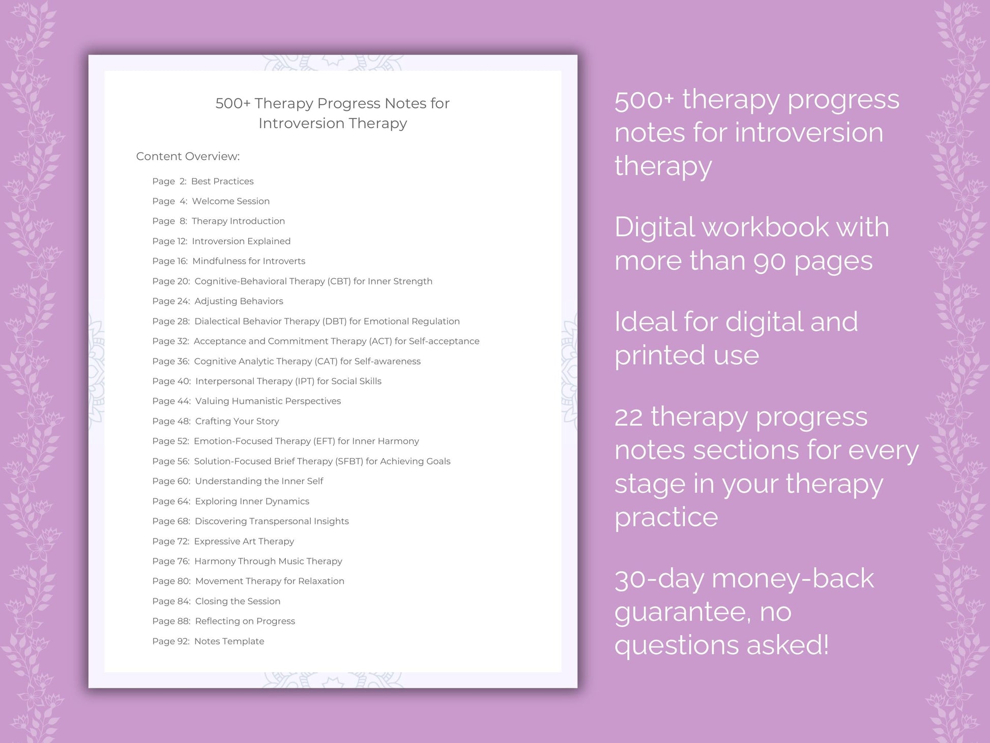 Introversion Therapy Therapist Worksheets