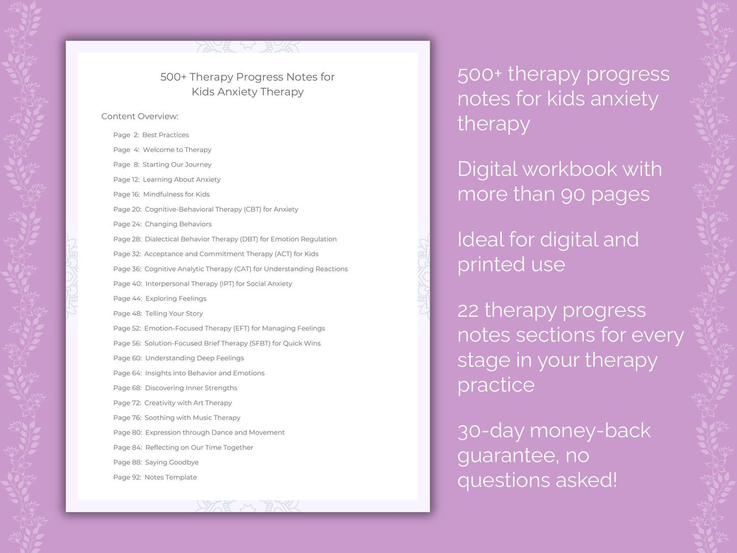 Kids Anxiety Therapy Therapist Worksheets