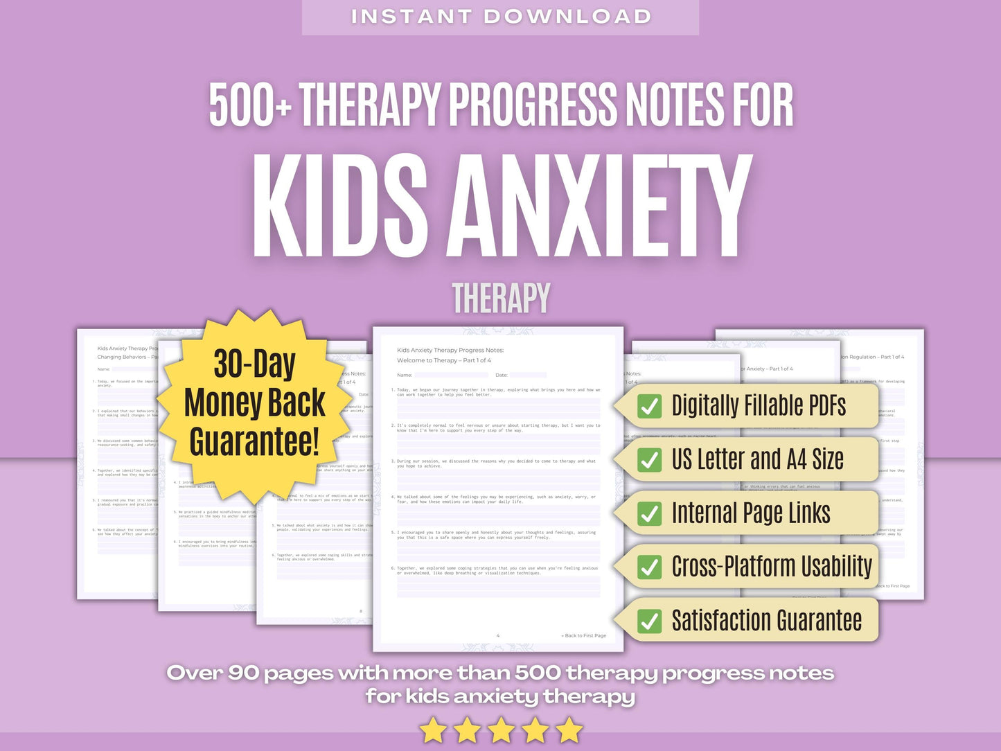 Kids Anxiety Therapy Psychology Workbooks