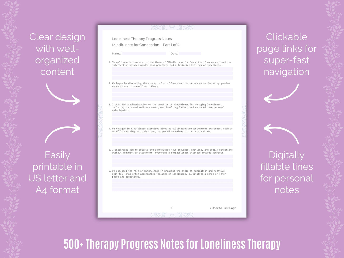 Loneliness Therapy Counseling Templates