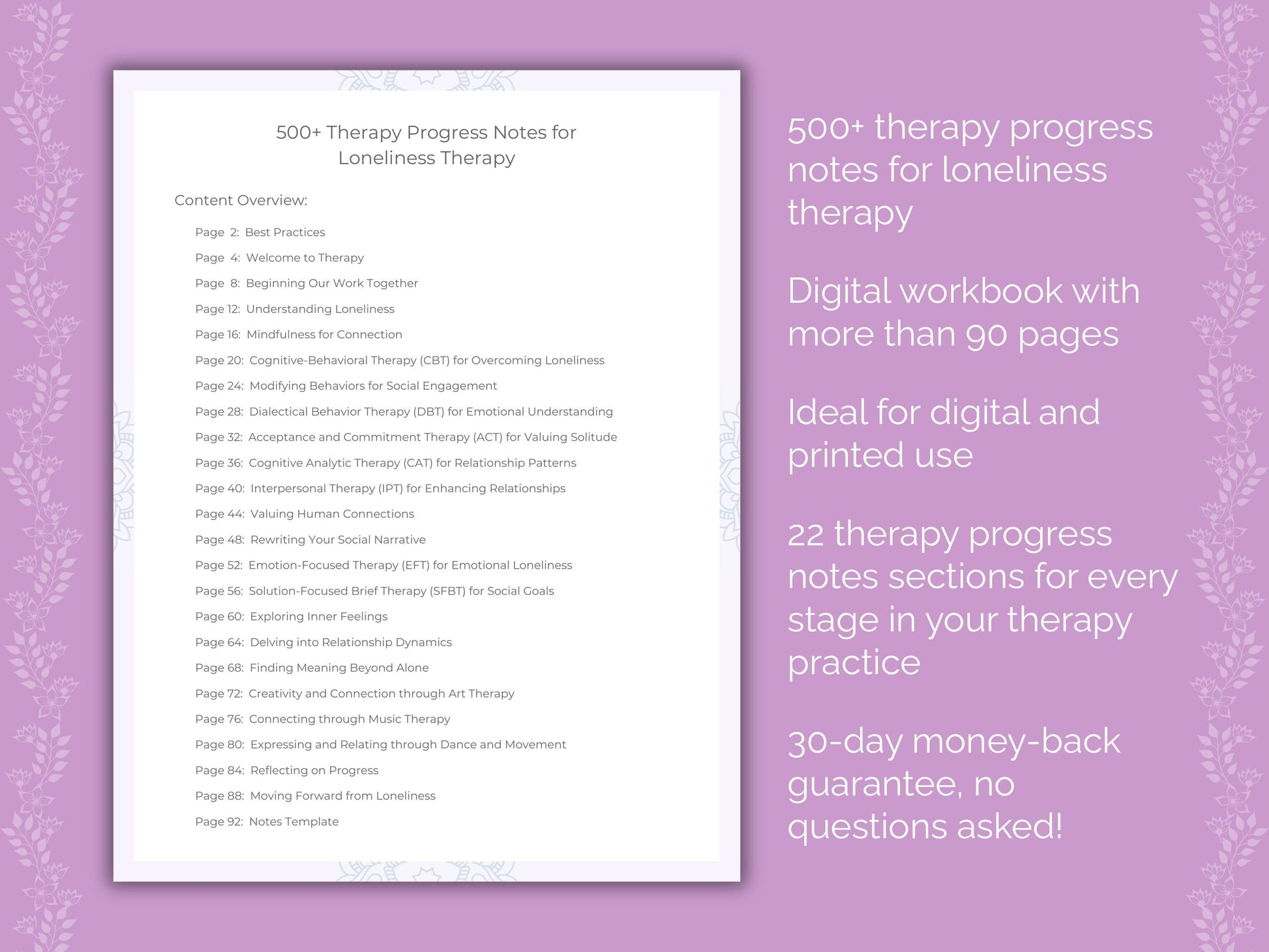 Loneliness Therapy Therapist Worksheets