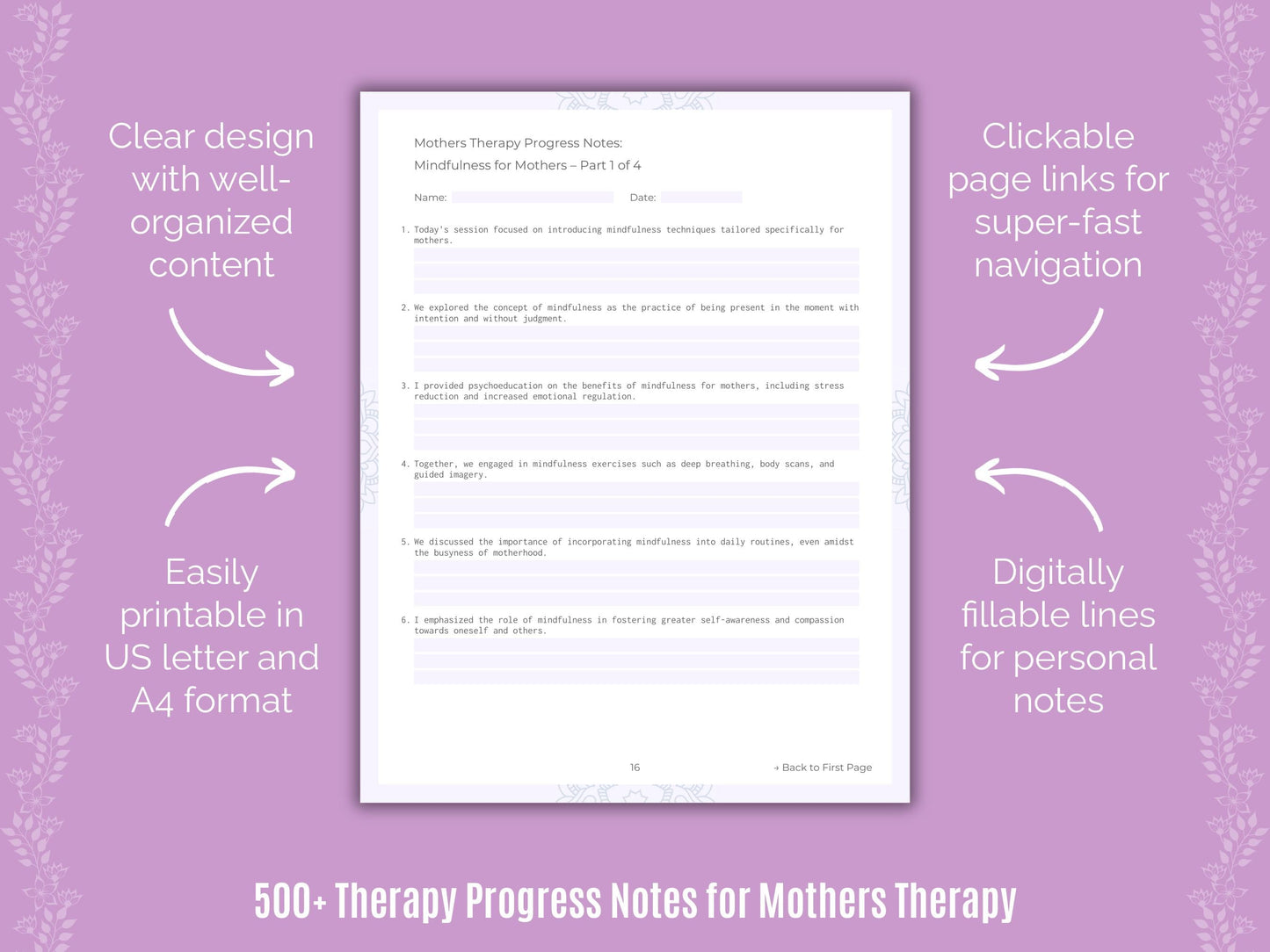 Mothers Therapy Counseling Templates