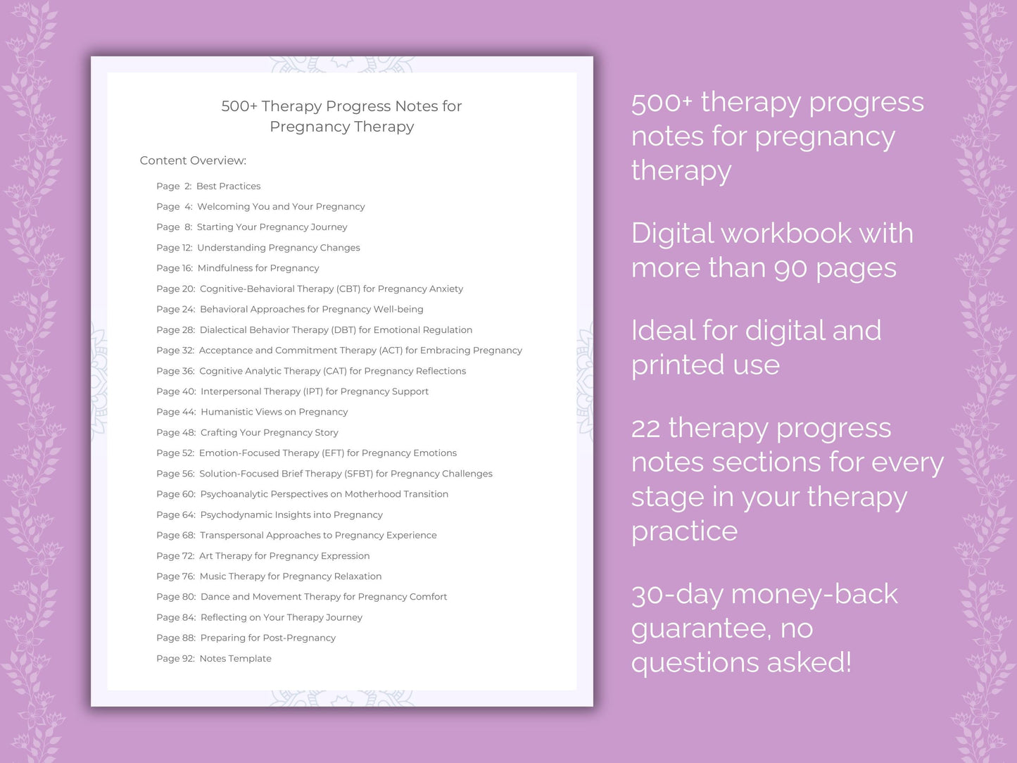 Pregnancy Therapy Therapist Worksheets