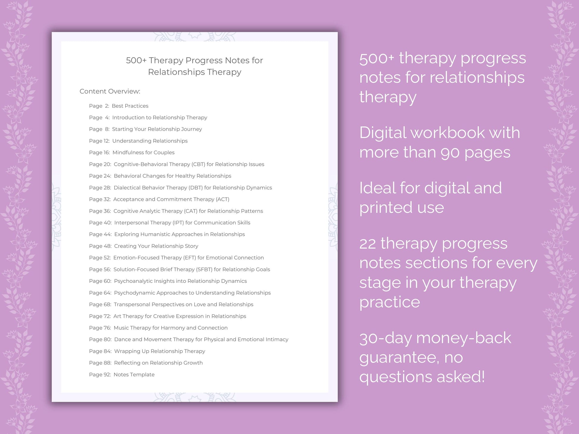 Relationships Therapy Therapist Worksheets