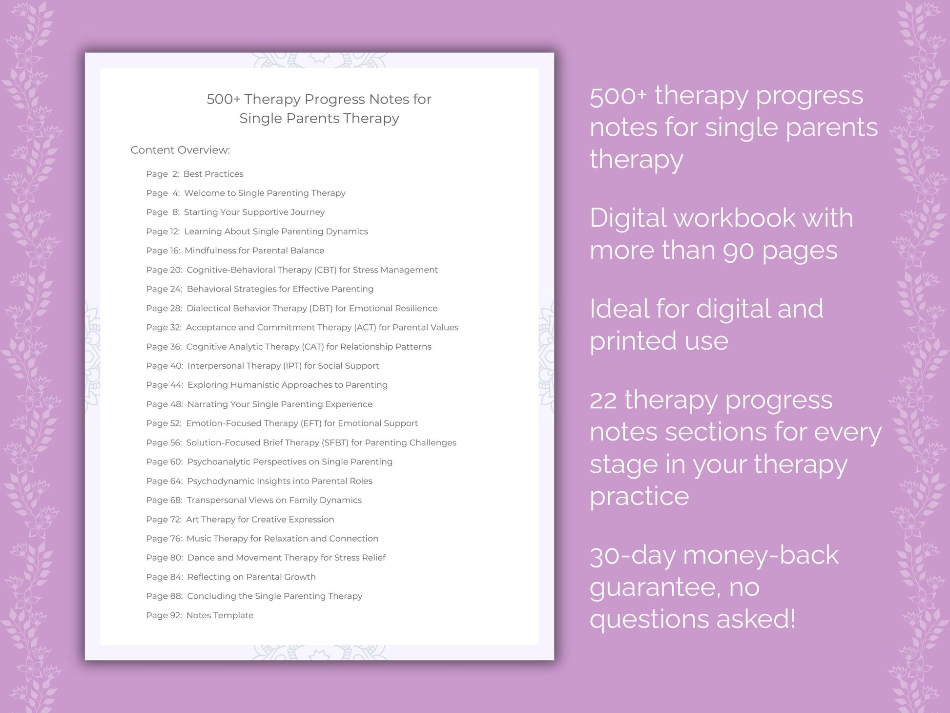 Single Parents Therapy Therapist Worksheets