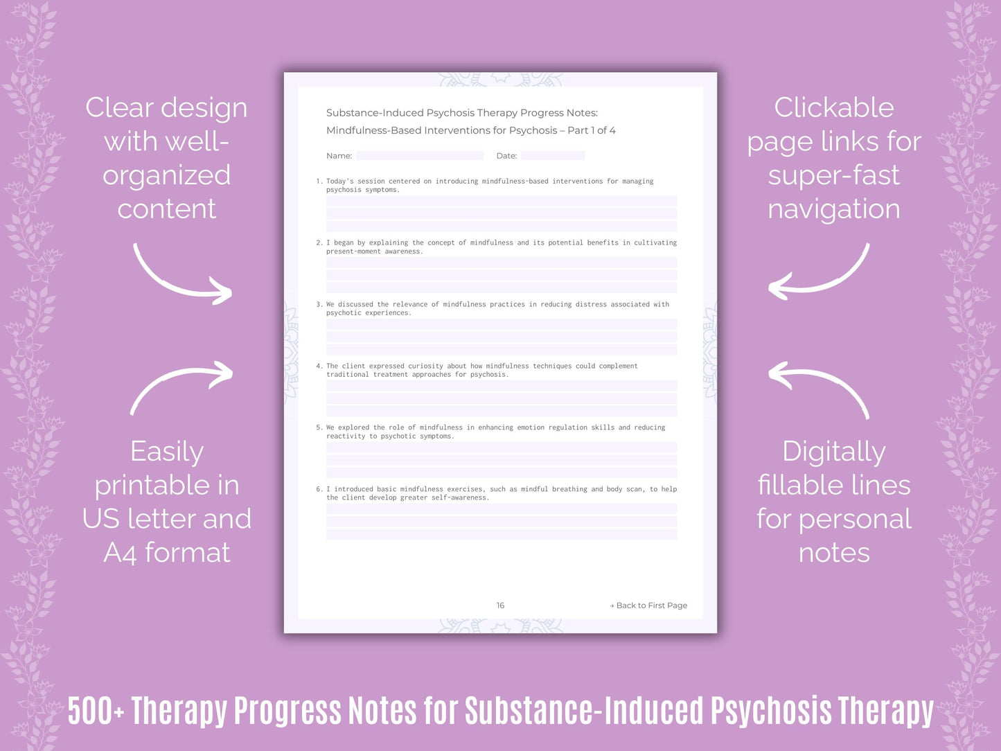 Substance-Induced Psychosis Therapy Counseling Templates