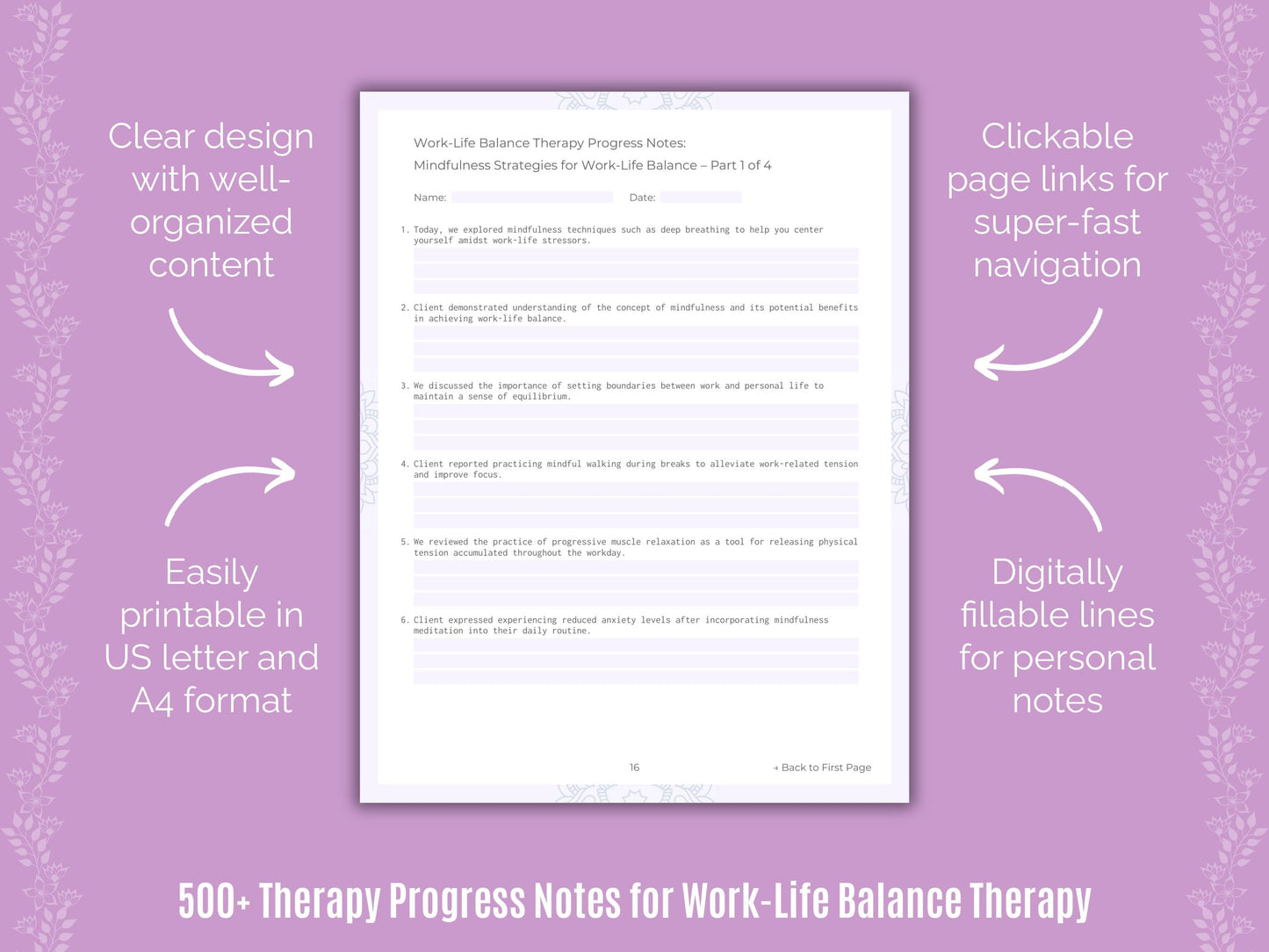 Work-Life Balance Therapy Counseling Templates