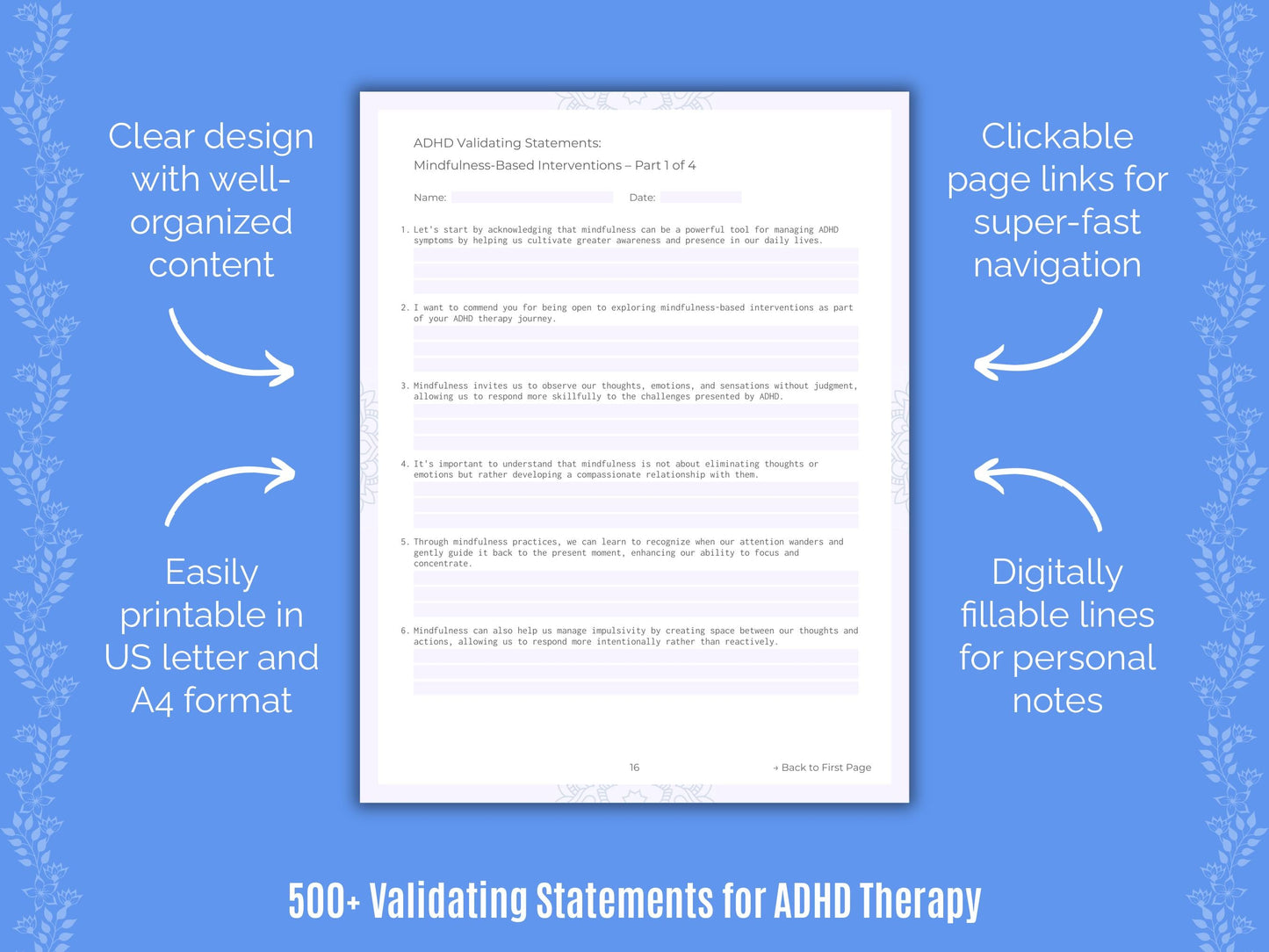 ADHD Therapy Counseling Templates