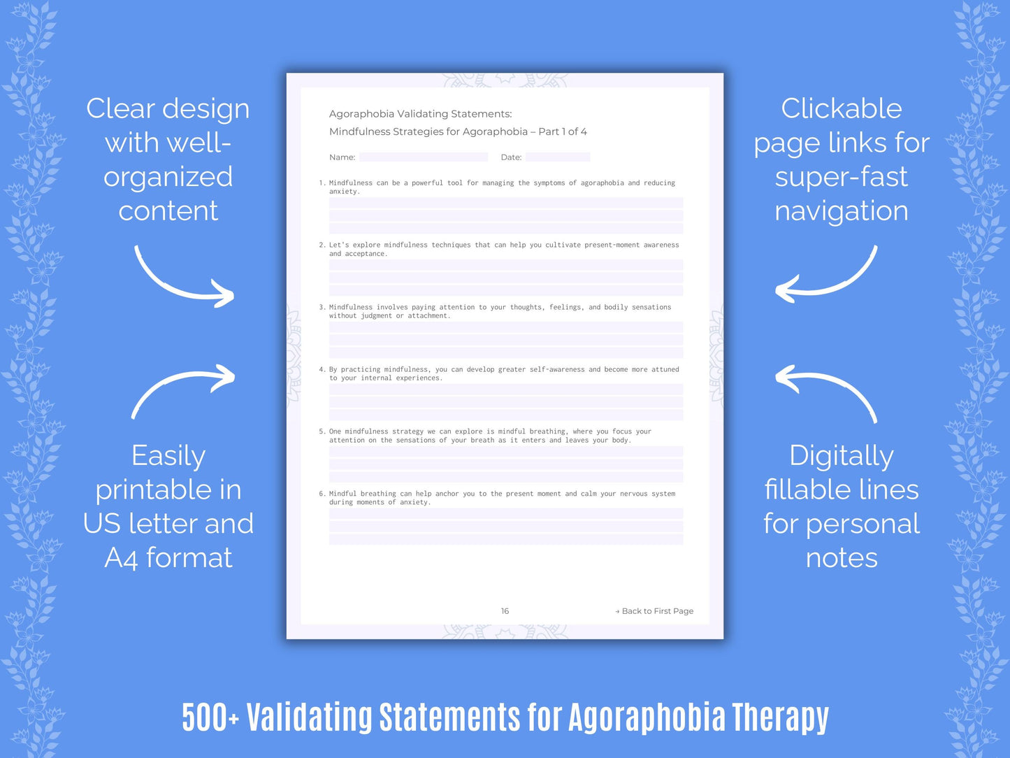 Agoraphobia Therapy Counseling Templates