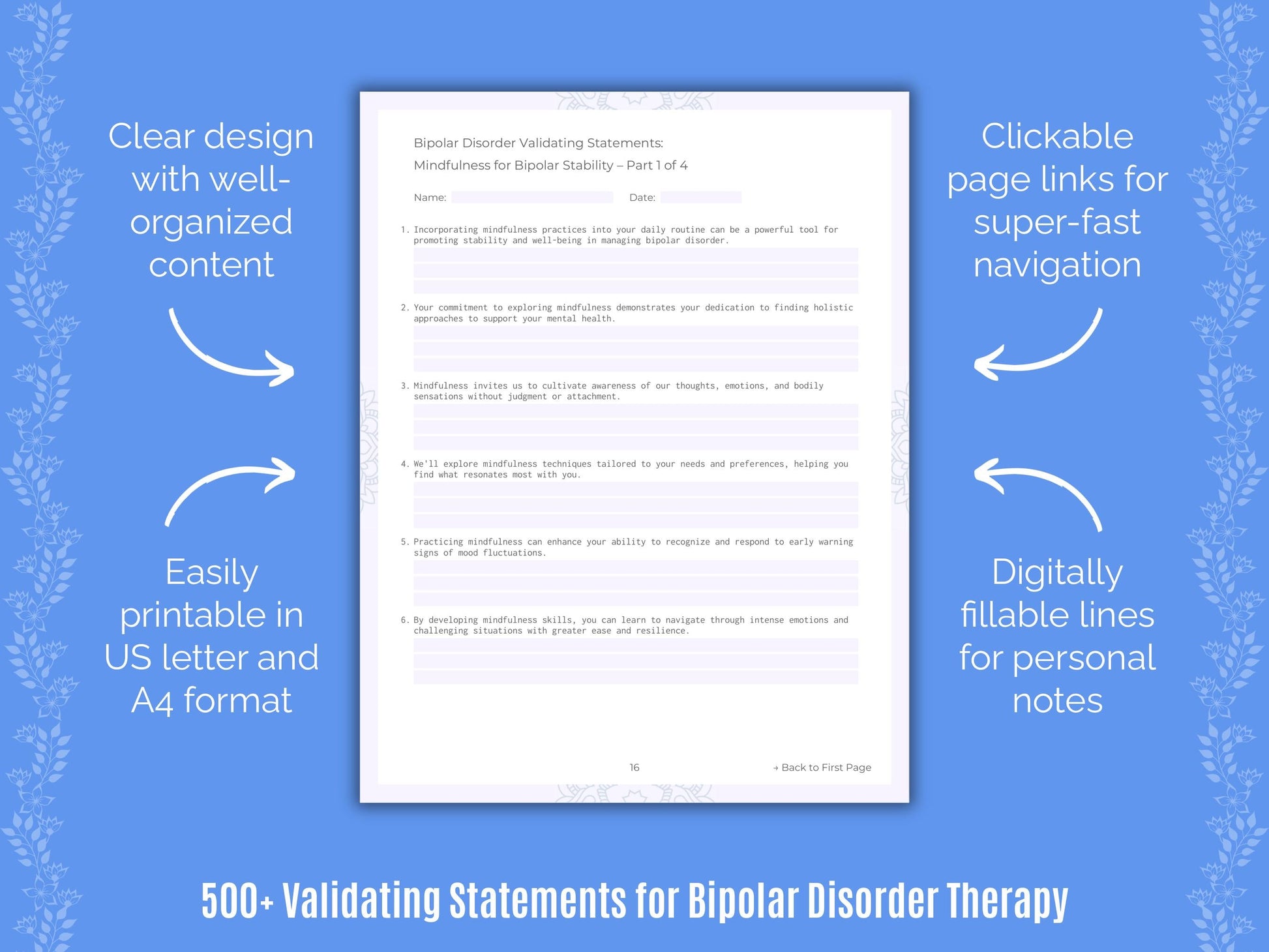 Bipolar Disorder Therapy Counseling Templates