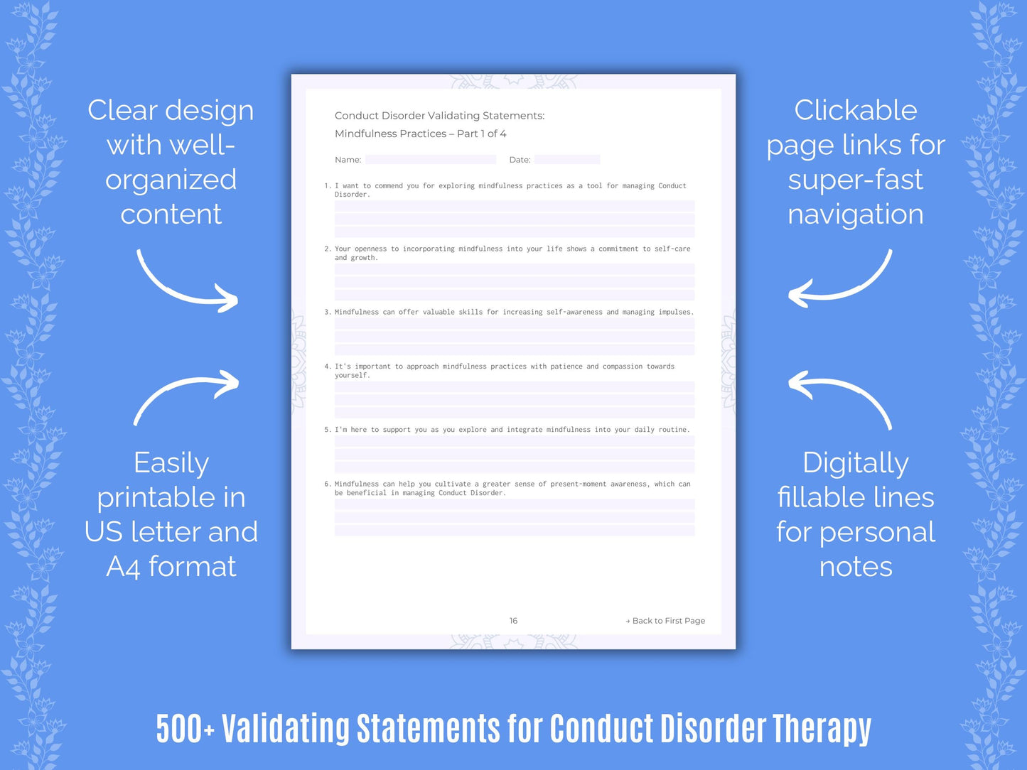 Conduct Disorder Therapy Counseling Templates