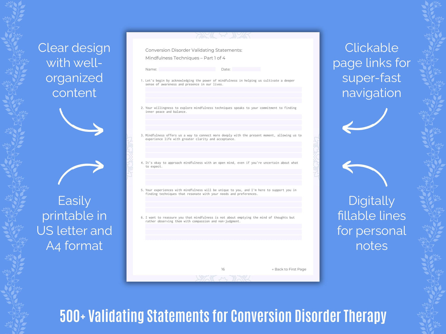 Conversion Disorder Therapy Counseling Templates