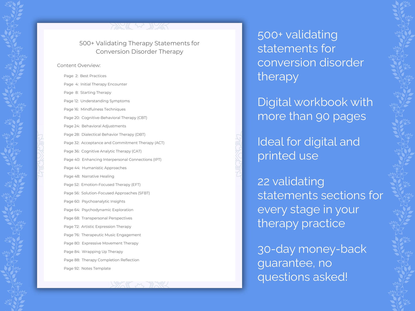 Conversion Disorder Therapy Therapist Worksheets