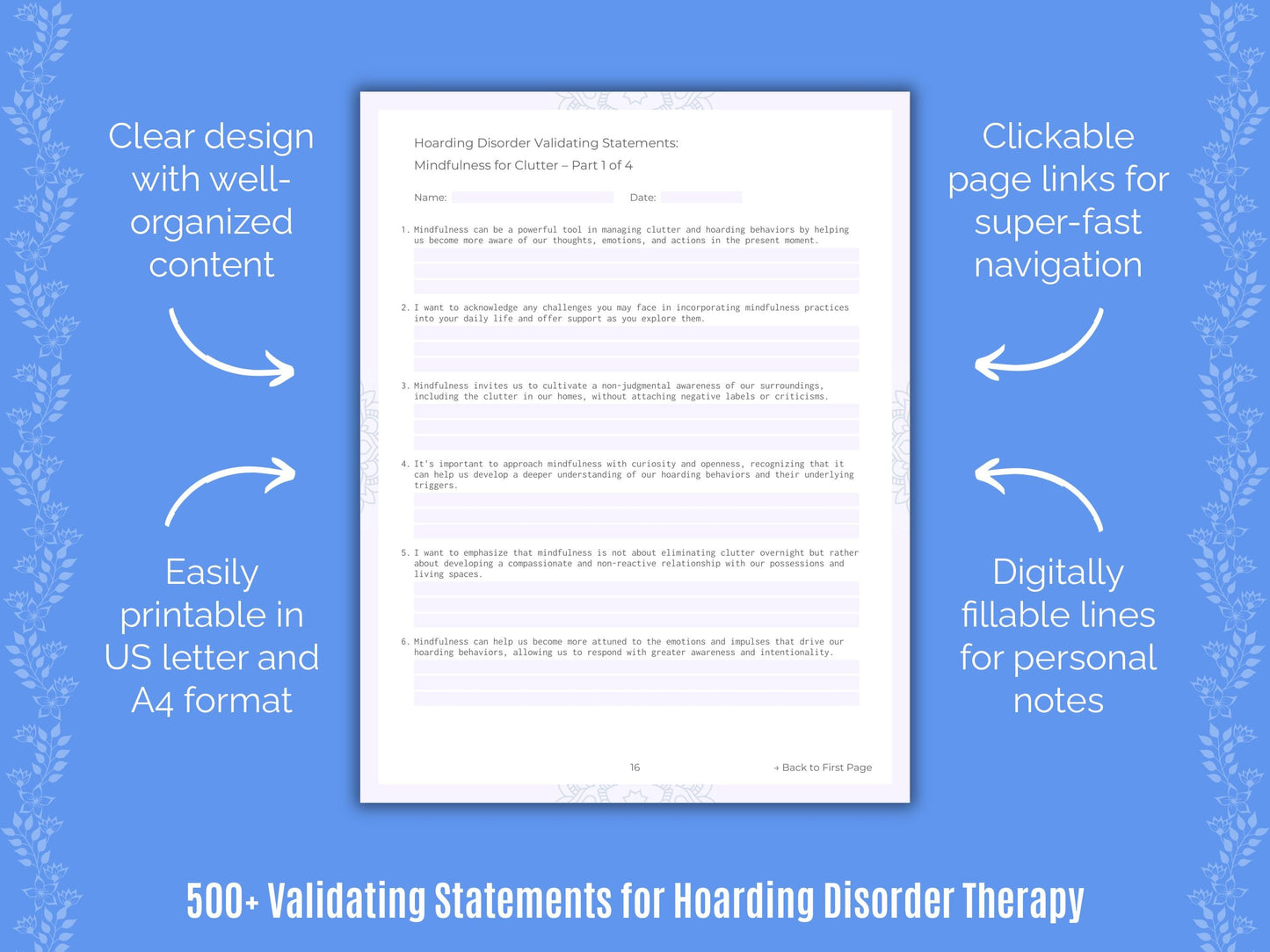 Hoarding Disorder Therapy Counseling Templates