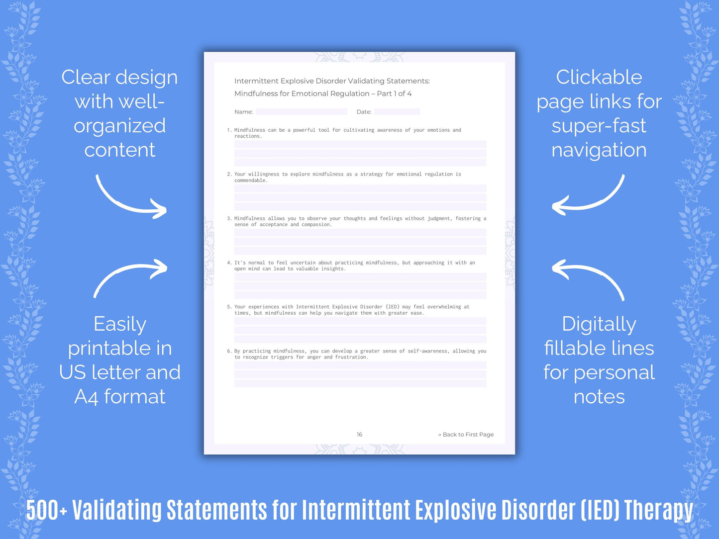 Intermittent Explosive Disorder (IED) Therapy Counseling Templates