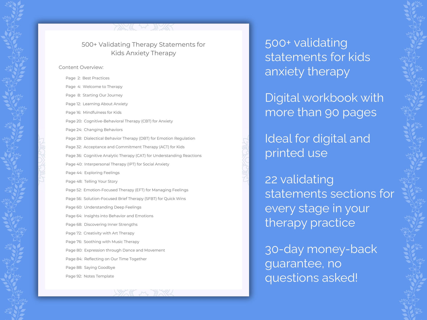 Kids Anxiety Therapy Therapist Worksheets