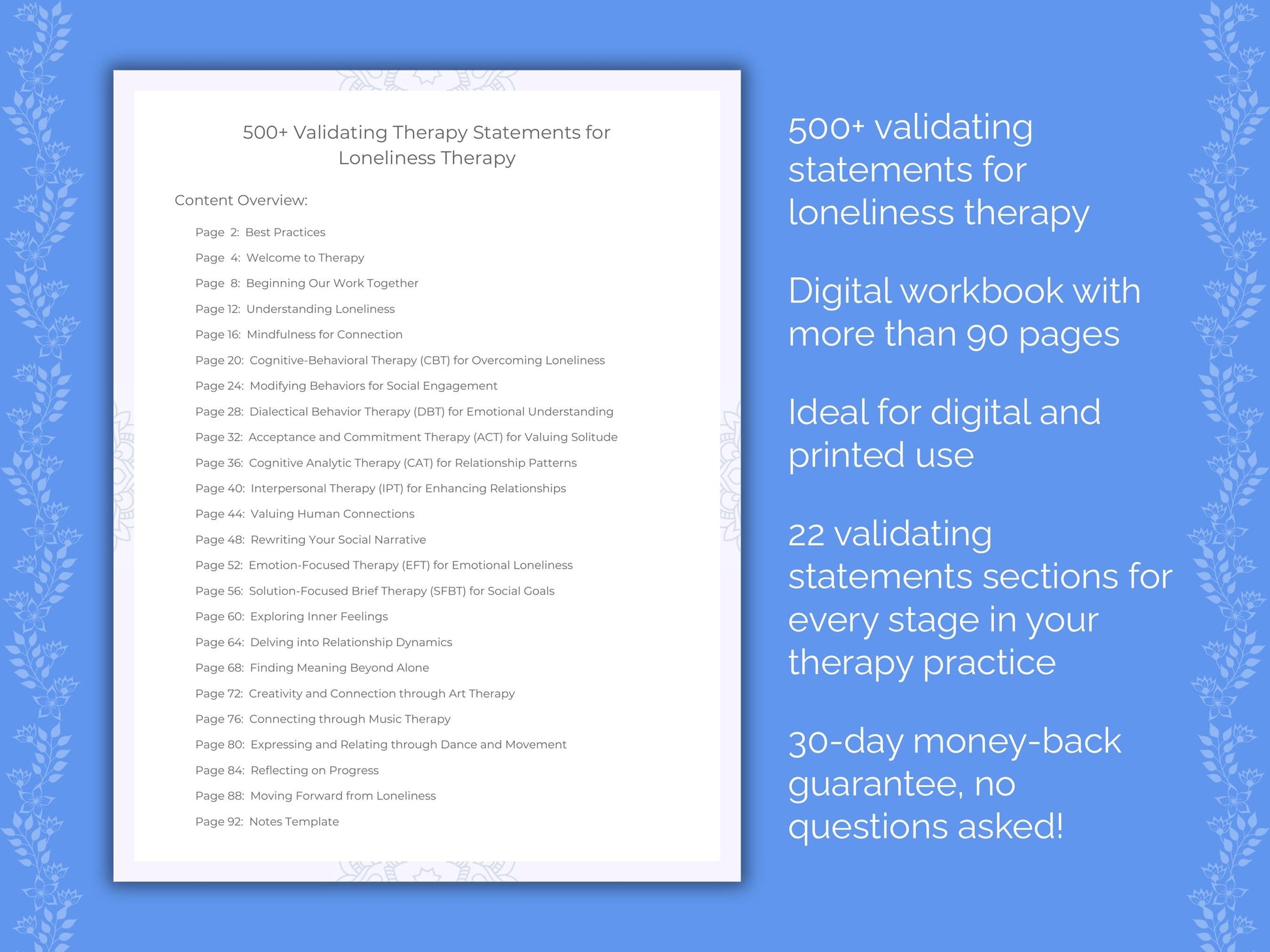 Loneliness Therapy Therapist Worksheets