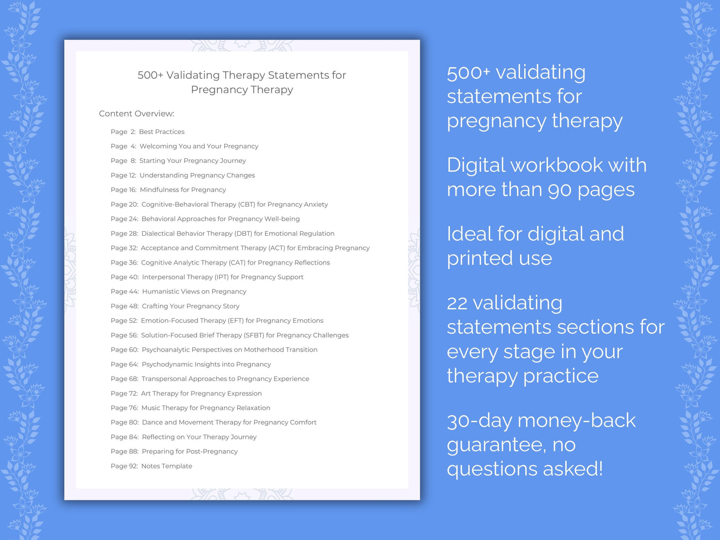 Pregnancy Therapy Therapist Worksheets