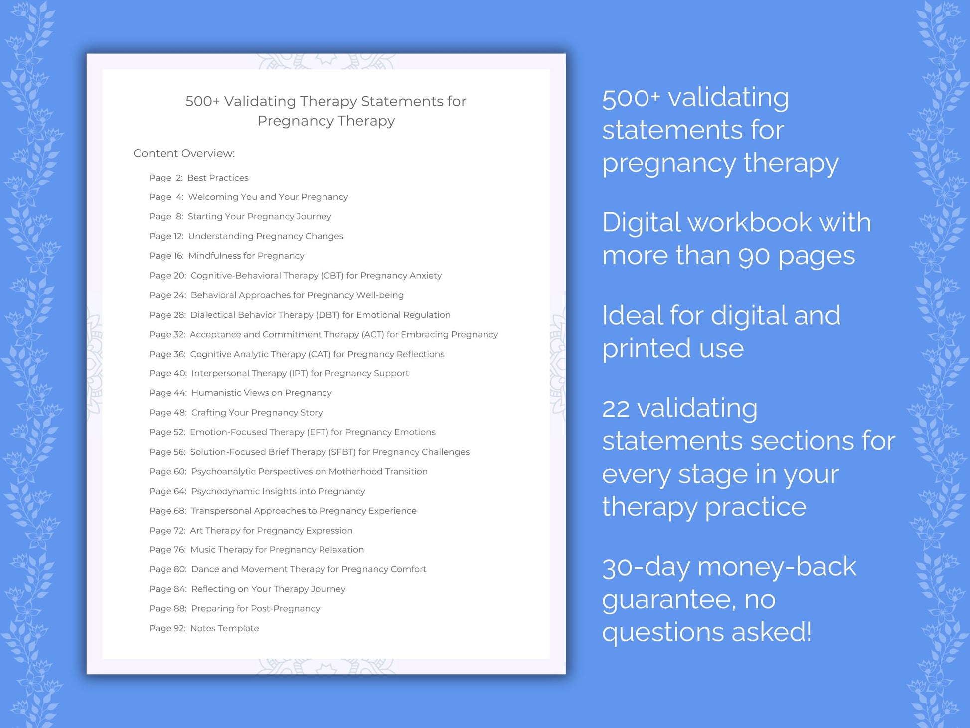 Pregnancy Therapy Therapist Worksheets