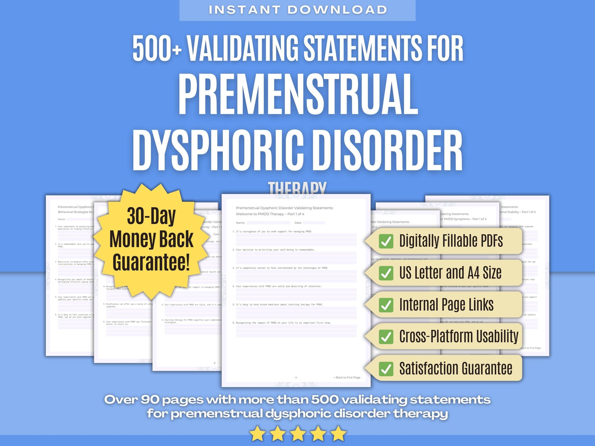 Premenstrual Dysphoric Disorder Therapy Psychology Workbooks