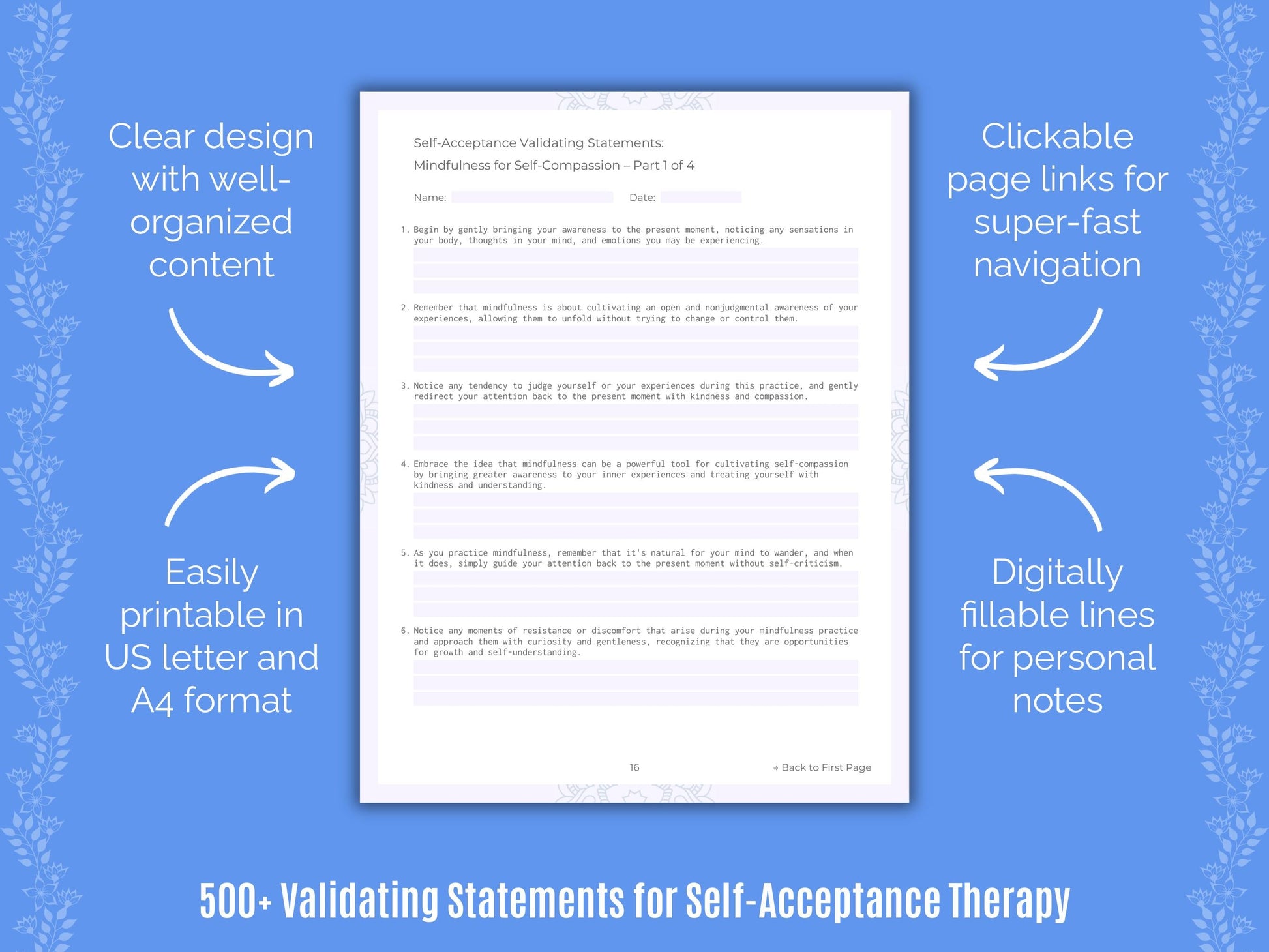 Self-Acceptance Therapy Counseling Templates