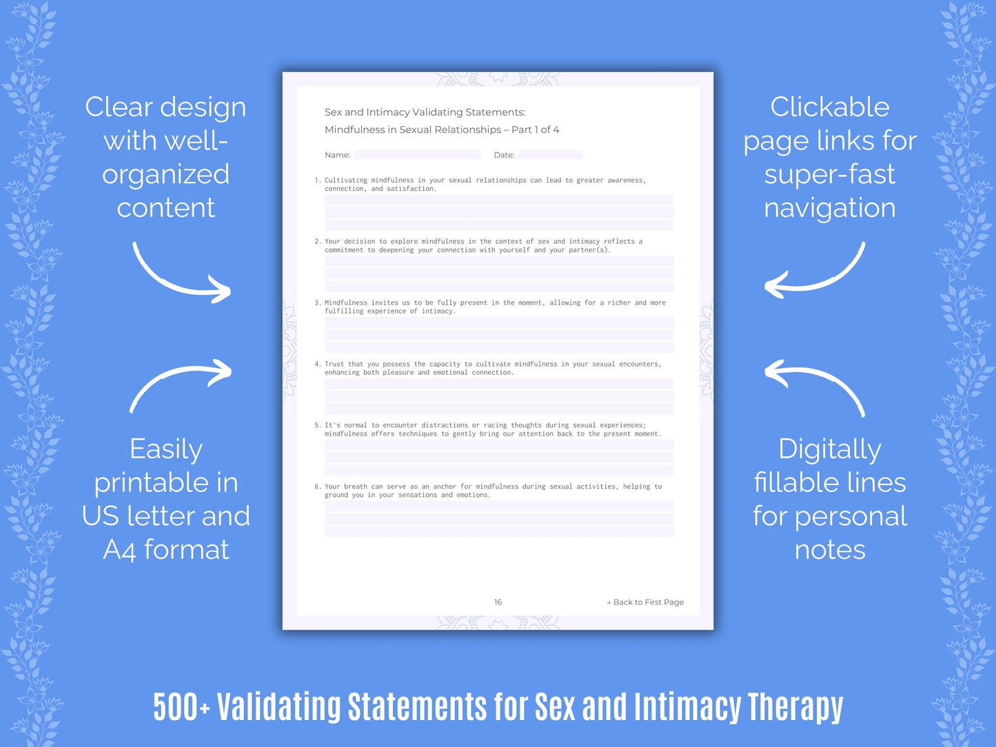 Sex and Intimacy Therapy Counseling Templates