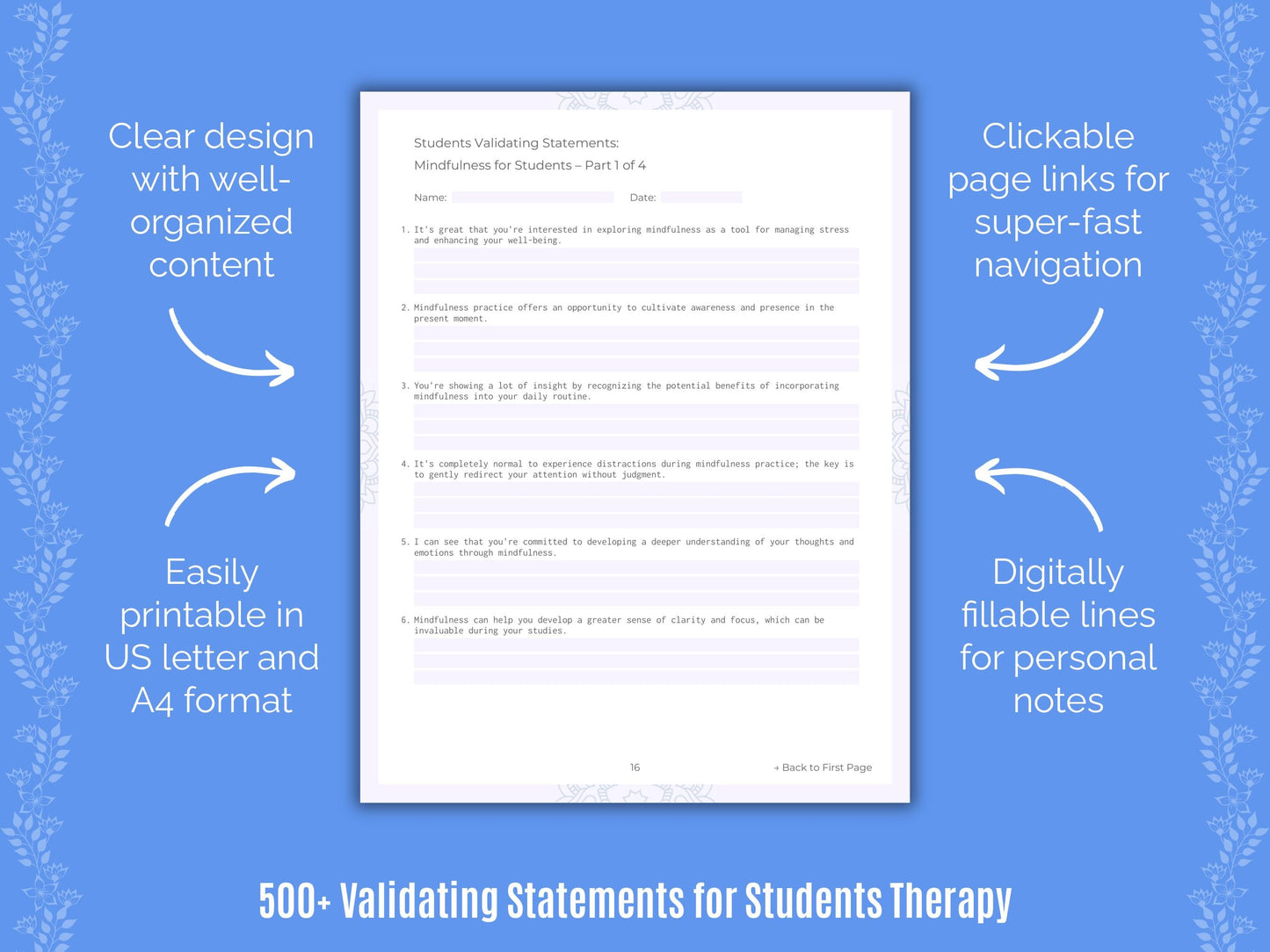 Students Therapy Counseling Templates