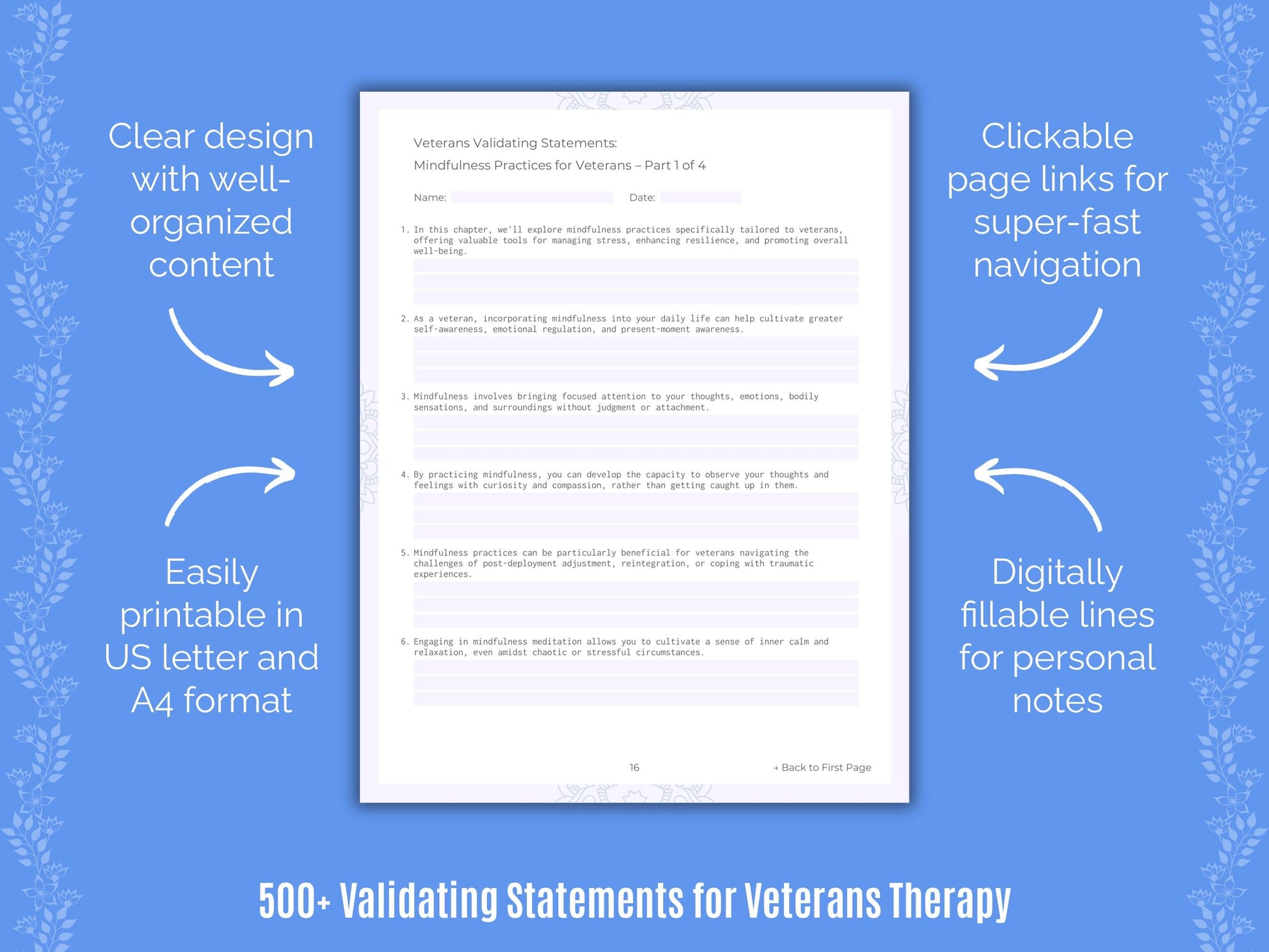 Veterans Therapy Counseling Templates