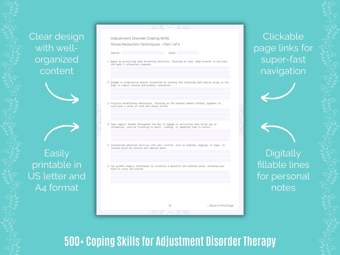 Adjustment Disorder Therapy Counseling Templates