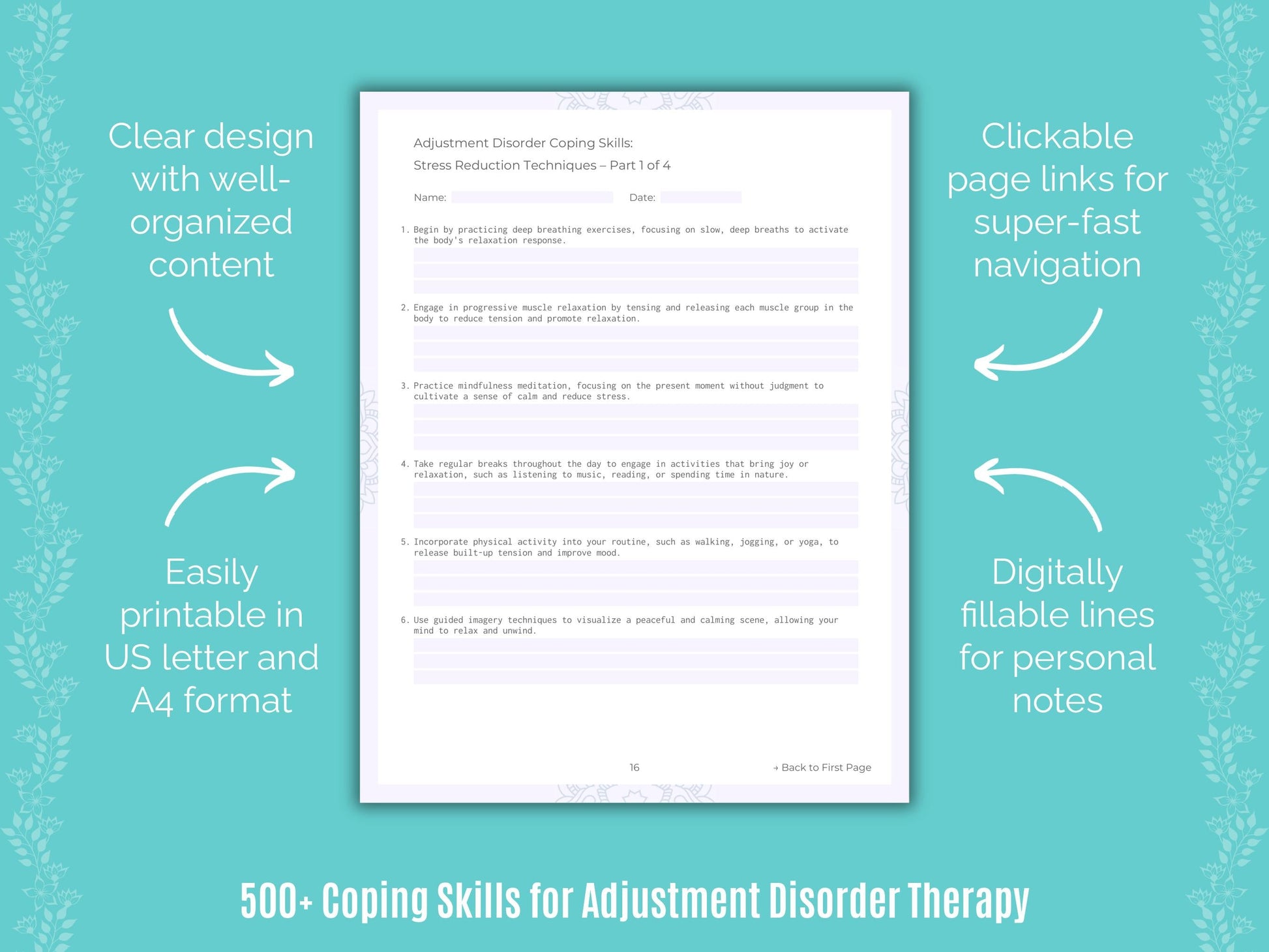 Adjustment Disorder Therapy Counseling Templates