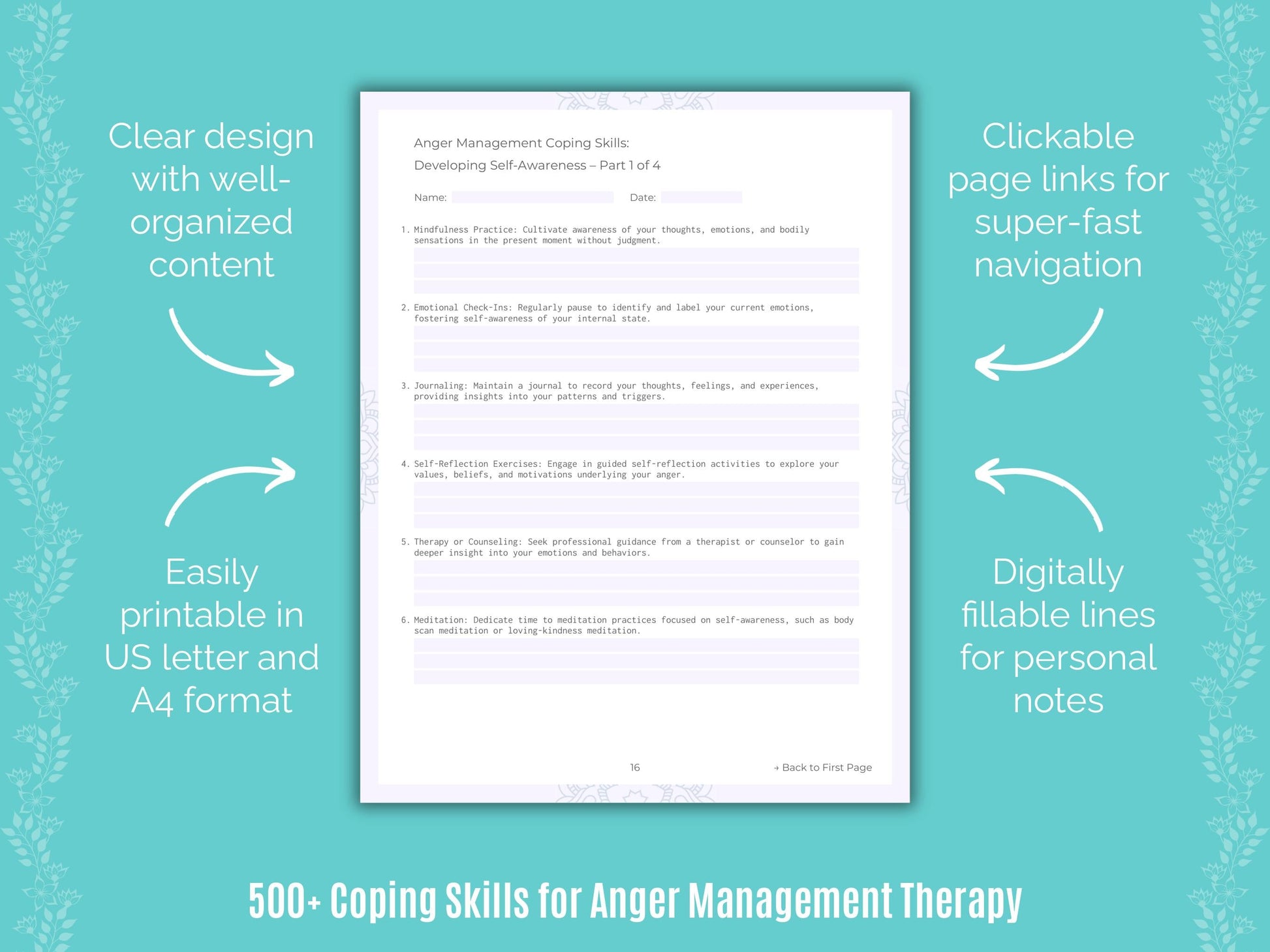 Anger Management Therapy Counseling Templates